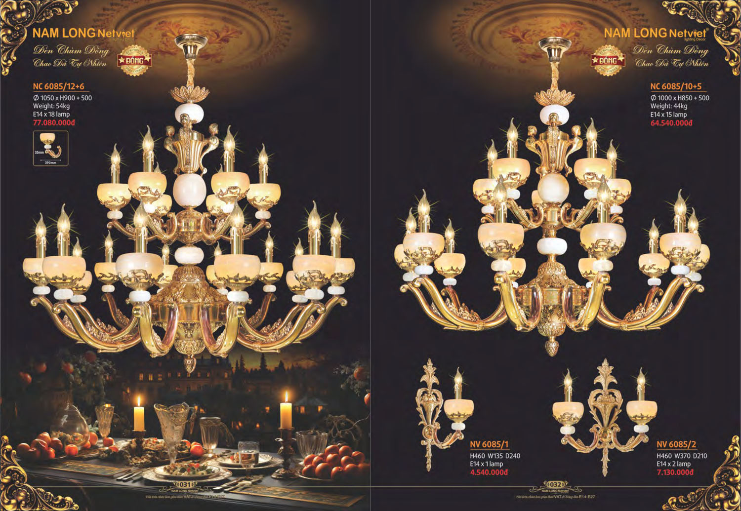 Catalogue Đèn Chùm Đồng Nam Long Netviet 2025 - Trang 17)