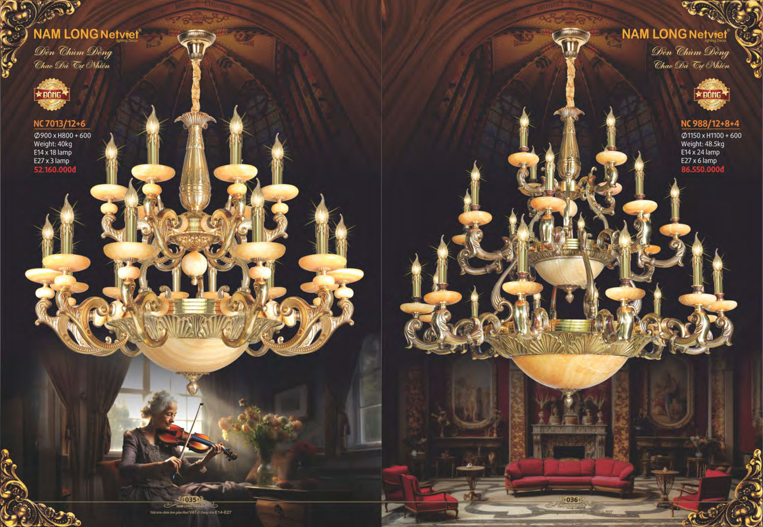 Catalogue Đèn Chùm Đồng Nam Long Netviet 2025 - Trang 19)