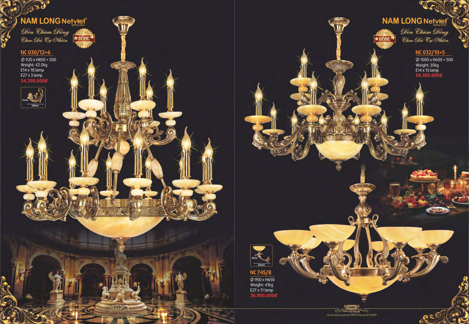Catalogue Đèn Chùm Đồng Nam Long Netviet 2025 - Trang 21)