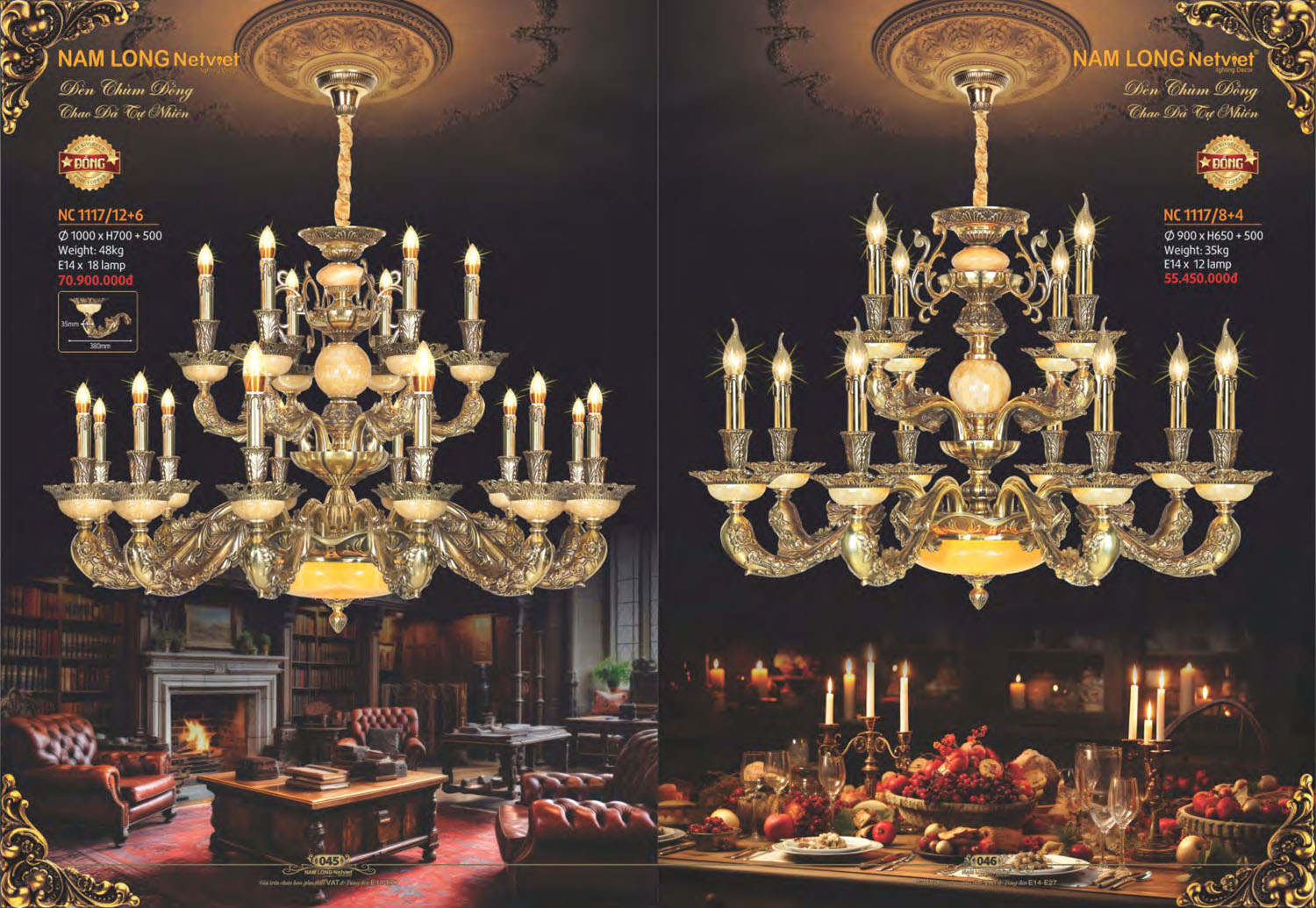 Catalogue Đèn Chùm Đồng Nam Long Netviet 2025 - Trang 24)