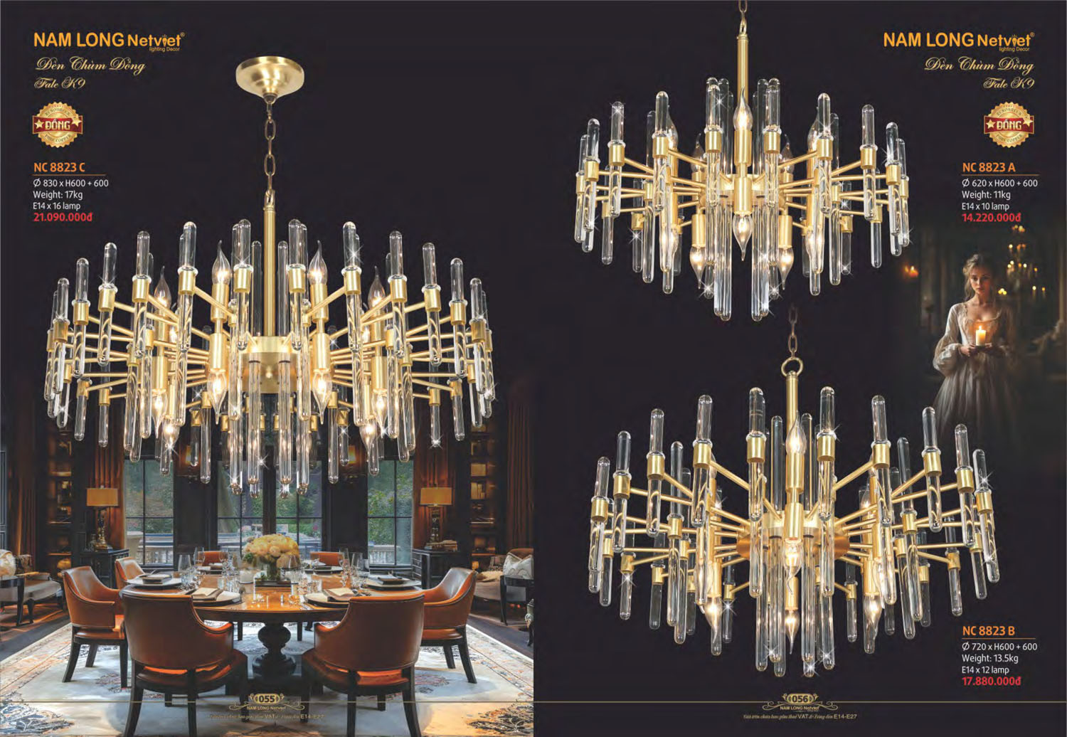 Catalogue Đèn Chùm Đồng Nam Long Netviet 2025 - Trang 29)