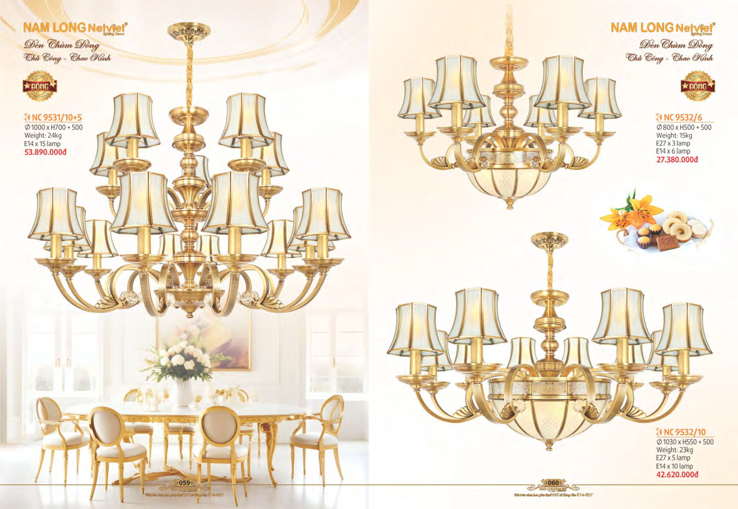 Catalogue Đèn Chùm Đồng Nam Long Netviet 2025 - Trang 31)