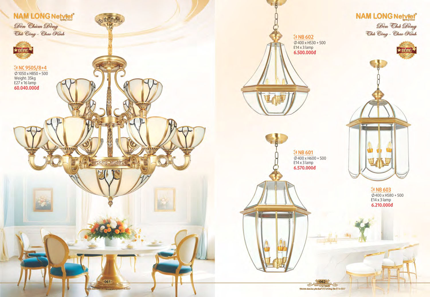 Catalogue Đèn Chùm Đồng Nam Long Netviet 2025 - Trang 32)