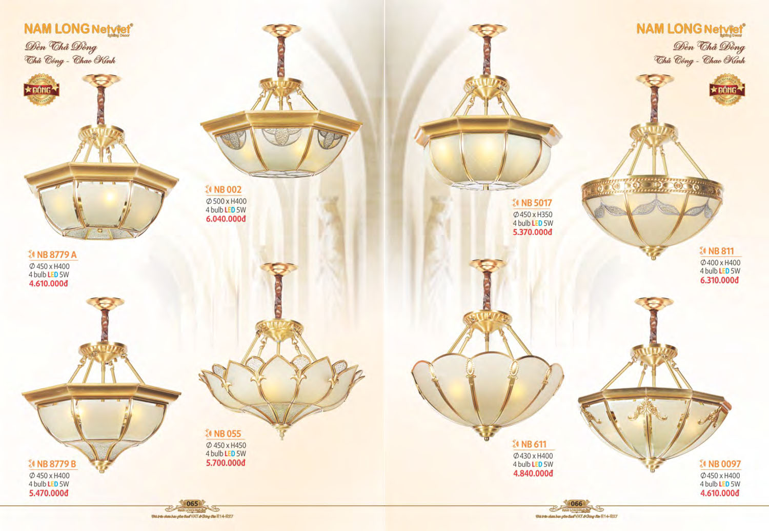 Catalogue Đèn Chùm Đồng Nam Long Netviet 2025 - Trang 34)
