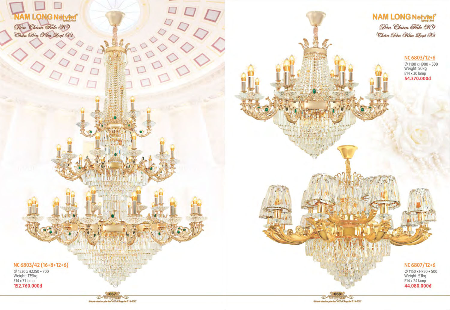 Catalogue Đèn Chùm Đồng Nam Long Netviet 2025 - Trang 35)