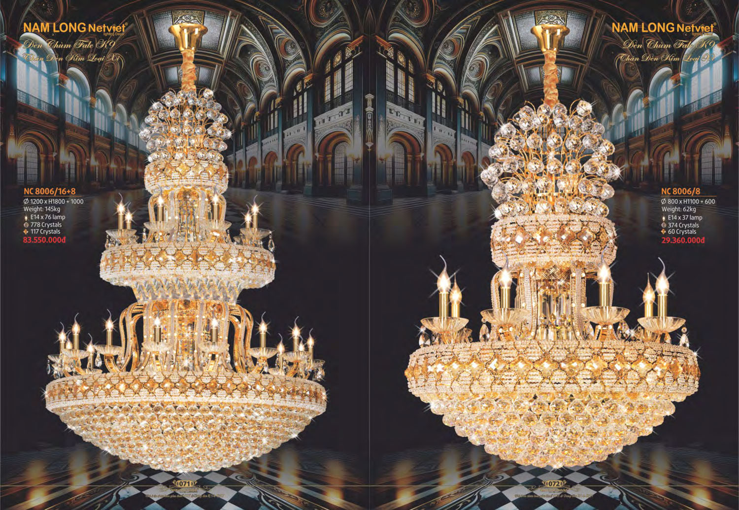 Catalogue Đèn Chùm Đồng Nam Long Netviet 2025 - Trang 37)