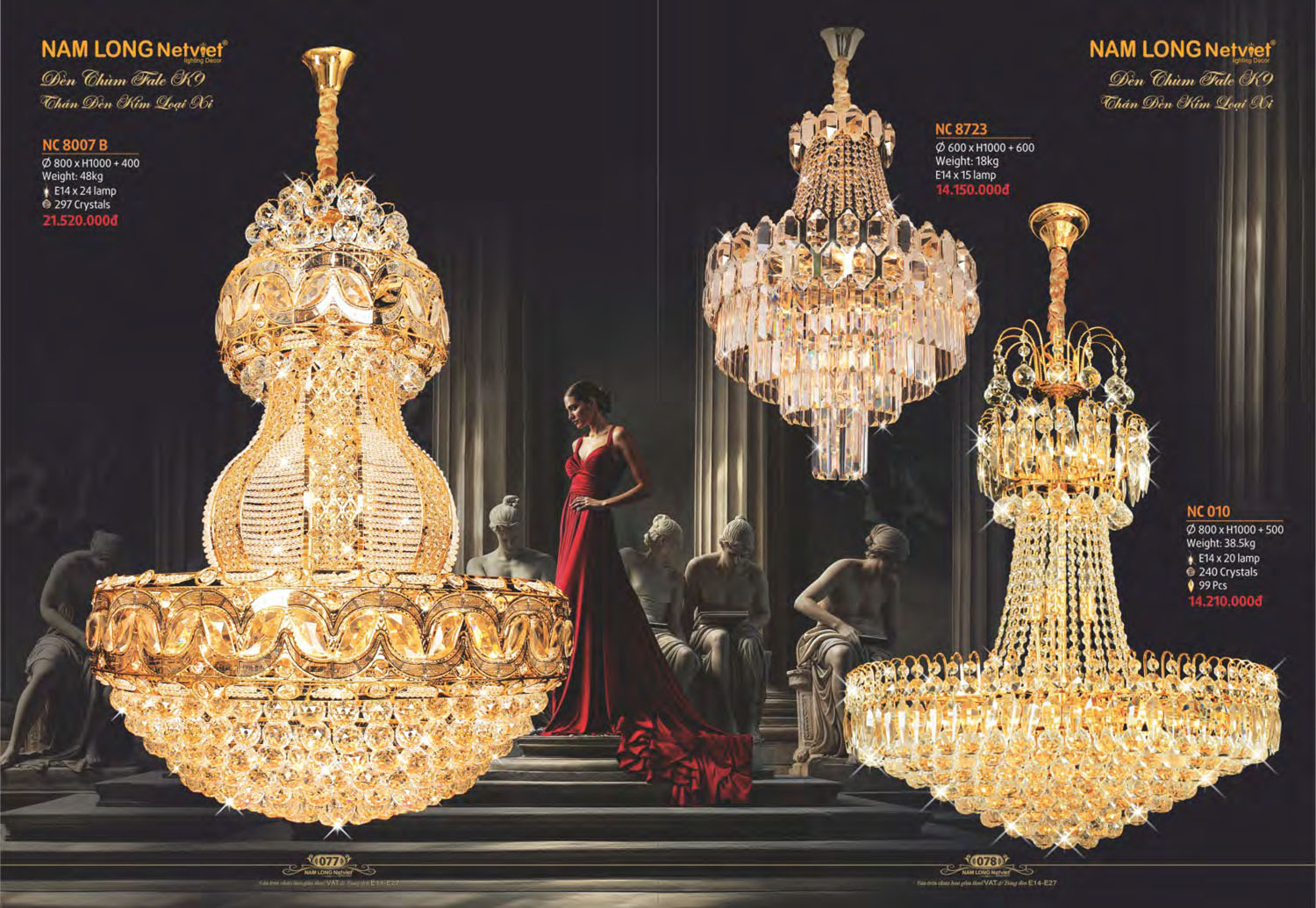 Catalogue Đèn Chùm Đồng Nam Long Netviet 2025 - Trang 40)