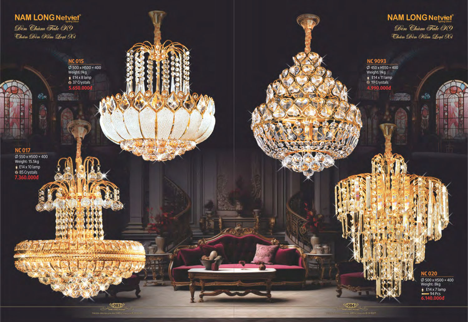 Catalogue Đèn Chùm Đồng Nam Long Netviet 2025 - Trang 43)