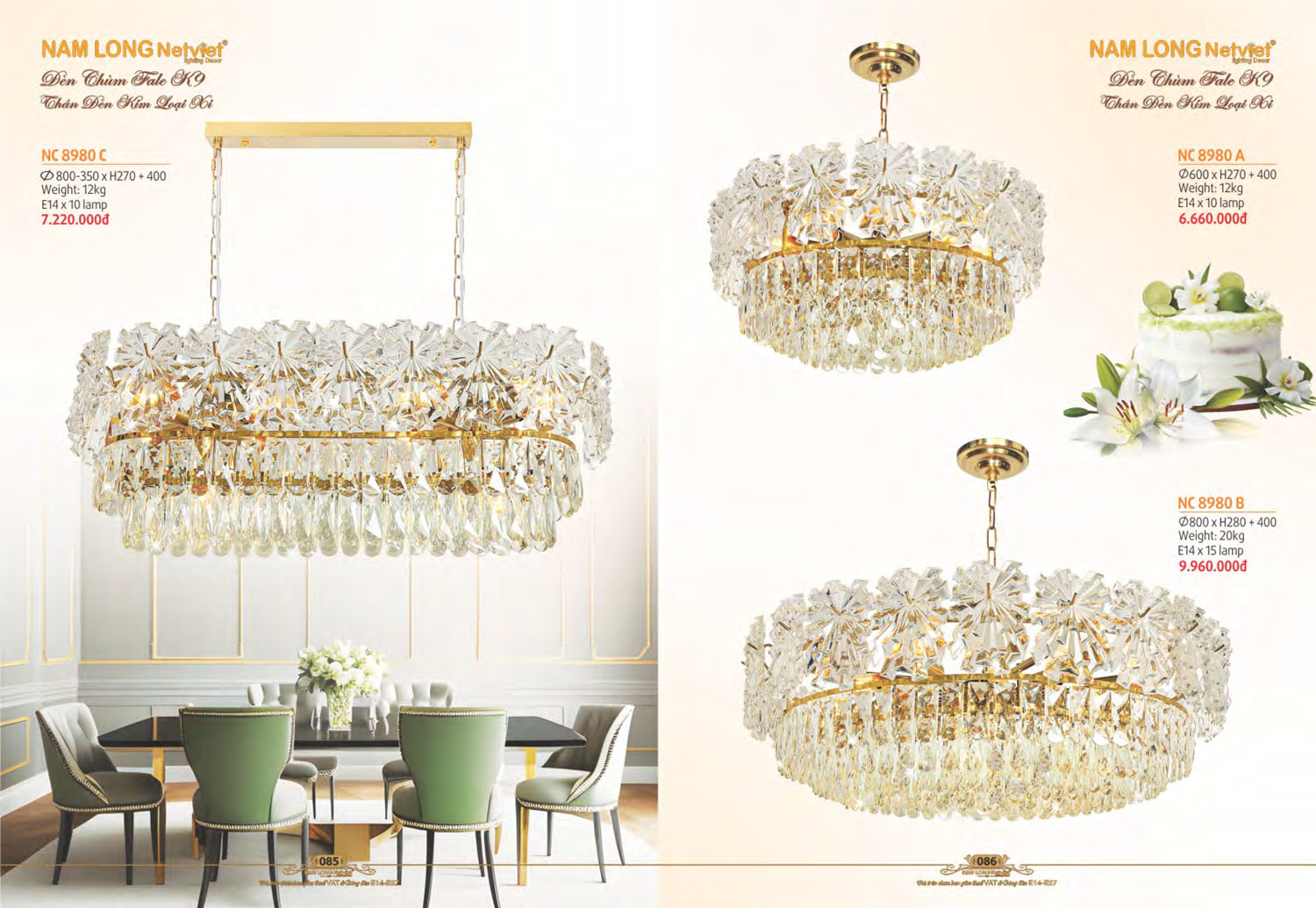 Catalogue Đèn Chùm Đồng Nam Long Netviet 2025 - Trang 44)