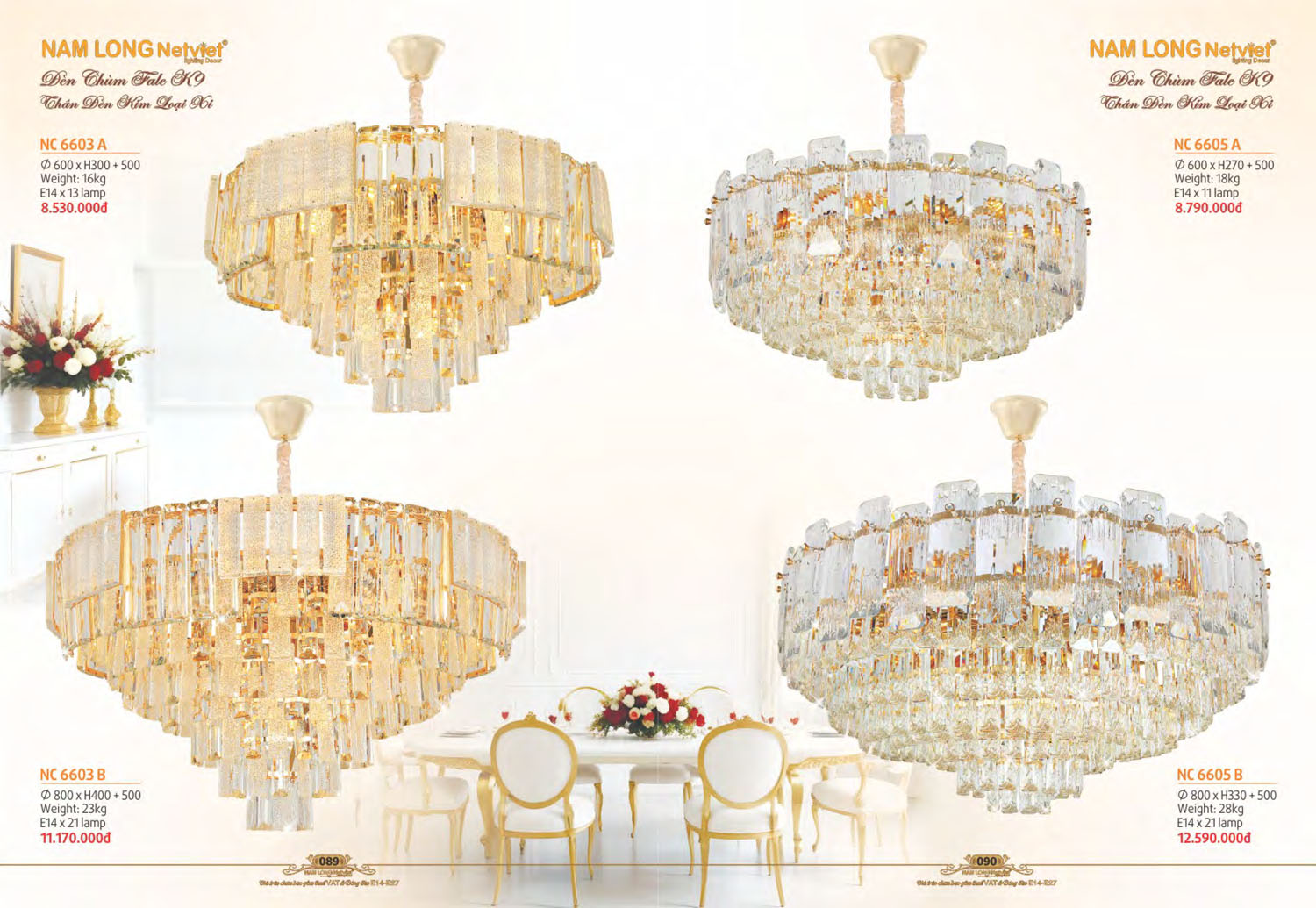 Catalogue Đèn Chùm Đồng Nam Long Netviet 2025 - Trang 46)