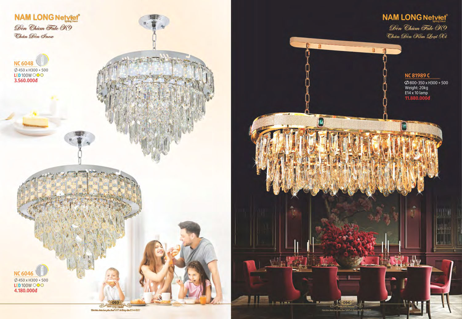 Catalogue Đèn Chùm Đồng Nam Long Netviet 2025 - Trang 48)