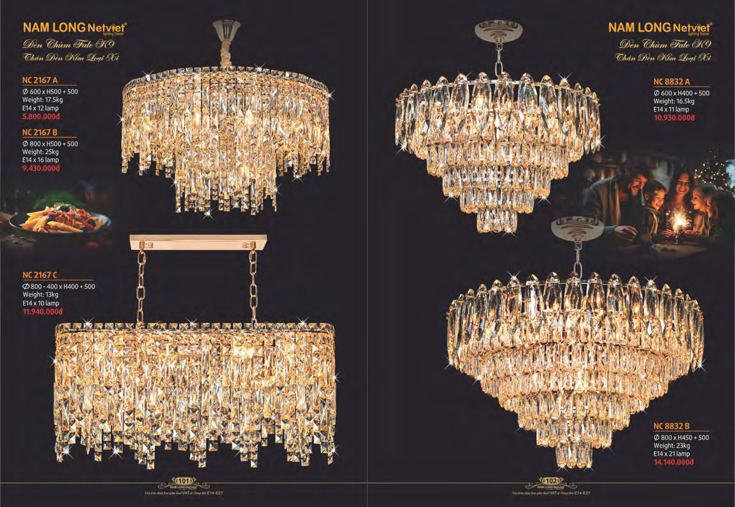 Catalogue Đèn Chùm Đồng Nam Long Netviet 2025 - Trang 52)