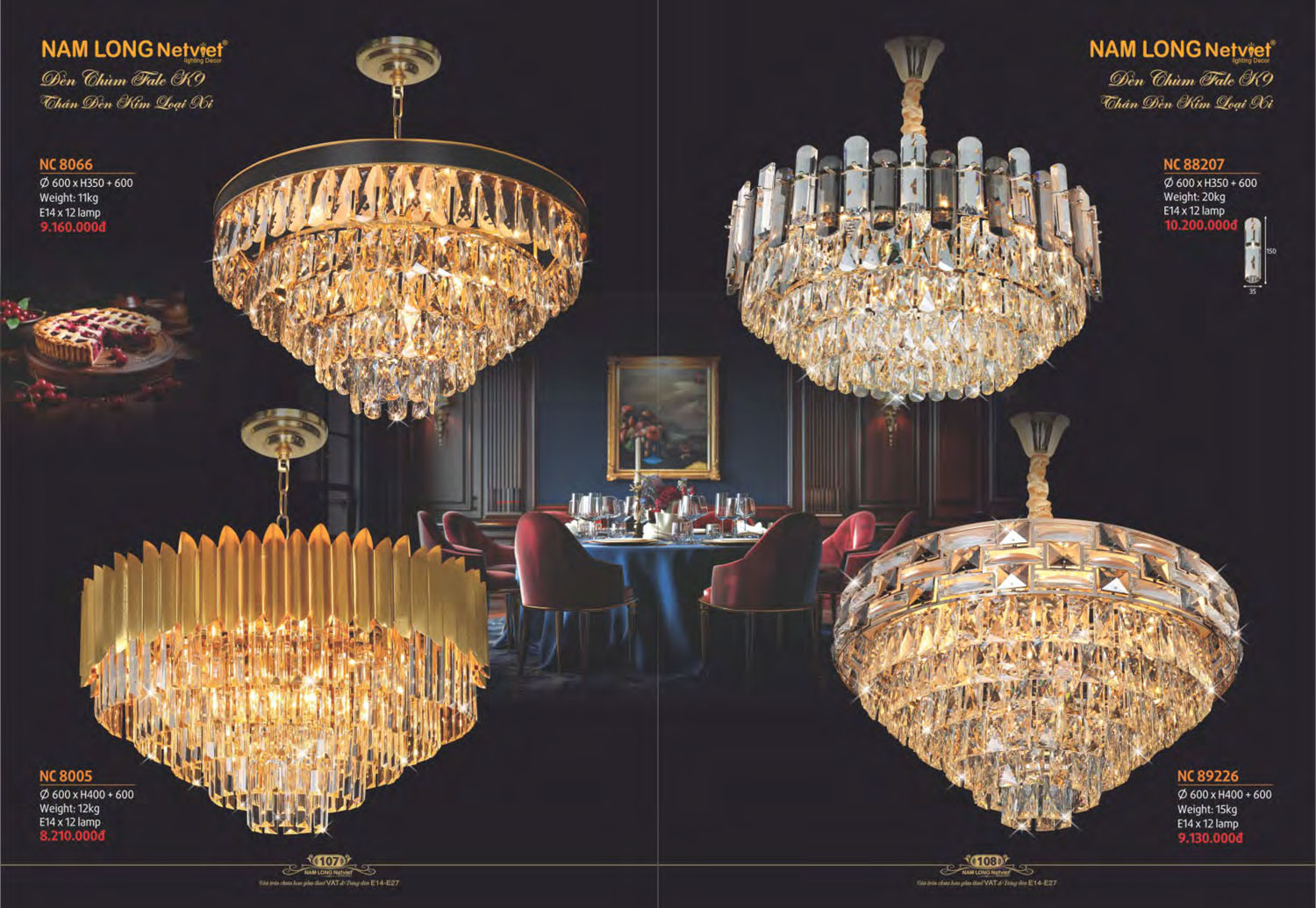 Catalogue Đèn Chùm Đồng Nam Long Netviet 2025 - Trang 55)