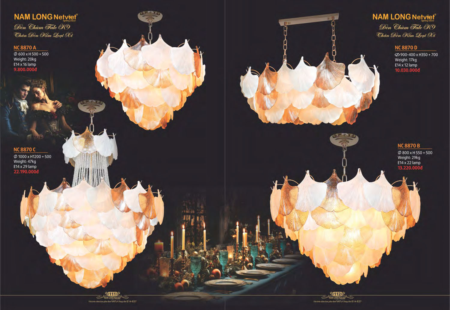 Catalogue Đèn Chùm Đồng Nam Long Netviet 2025 - Trang 57)