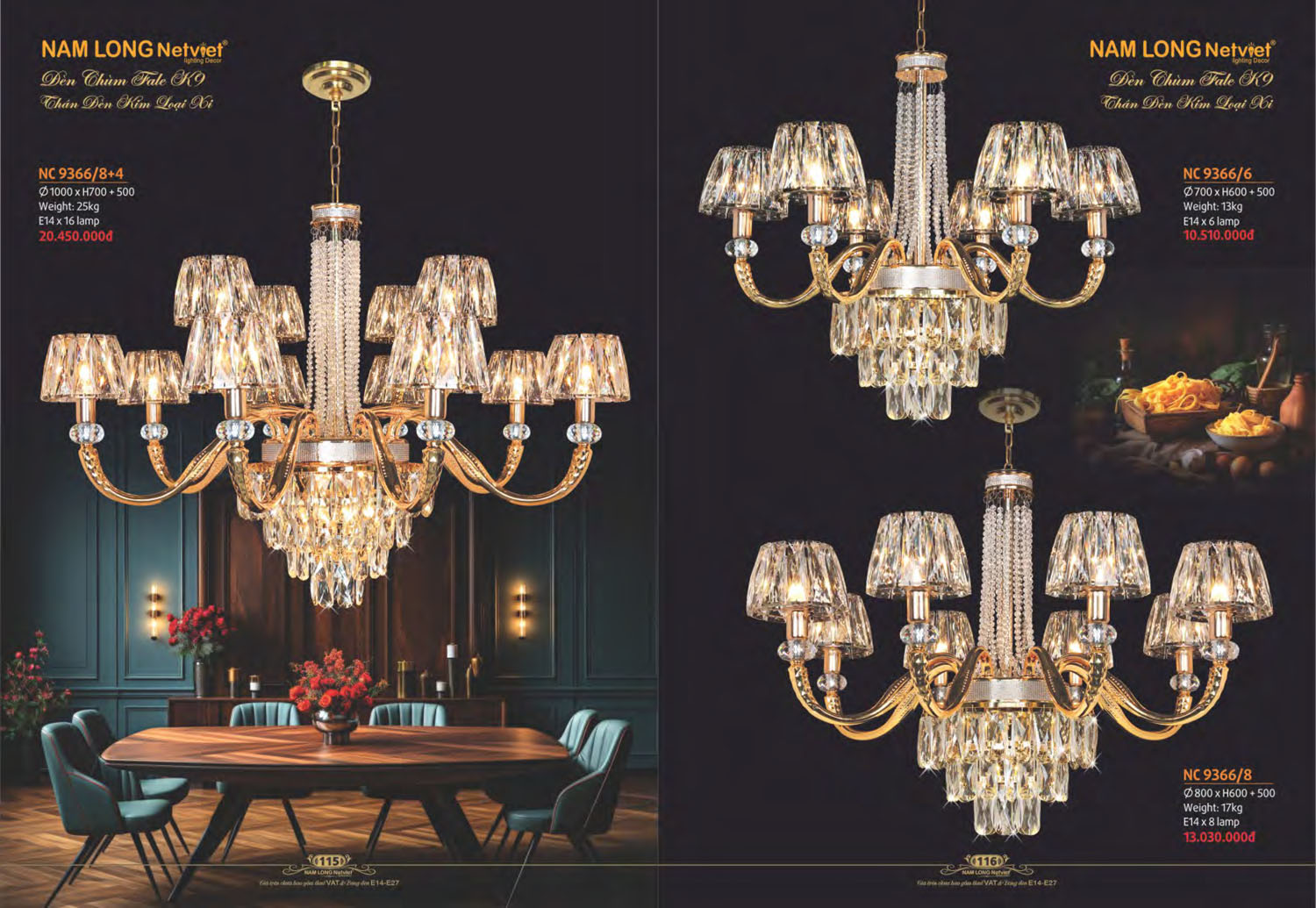 Catalogue Đèn Chùm Đồng Nam Long Netviet 2025 - Trang 59)