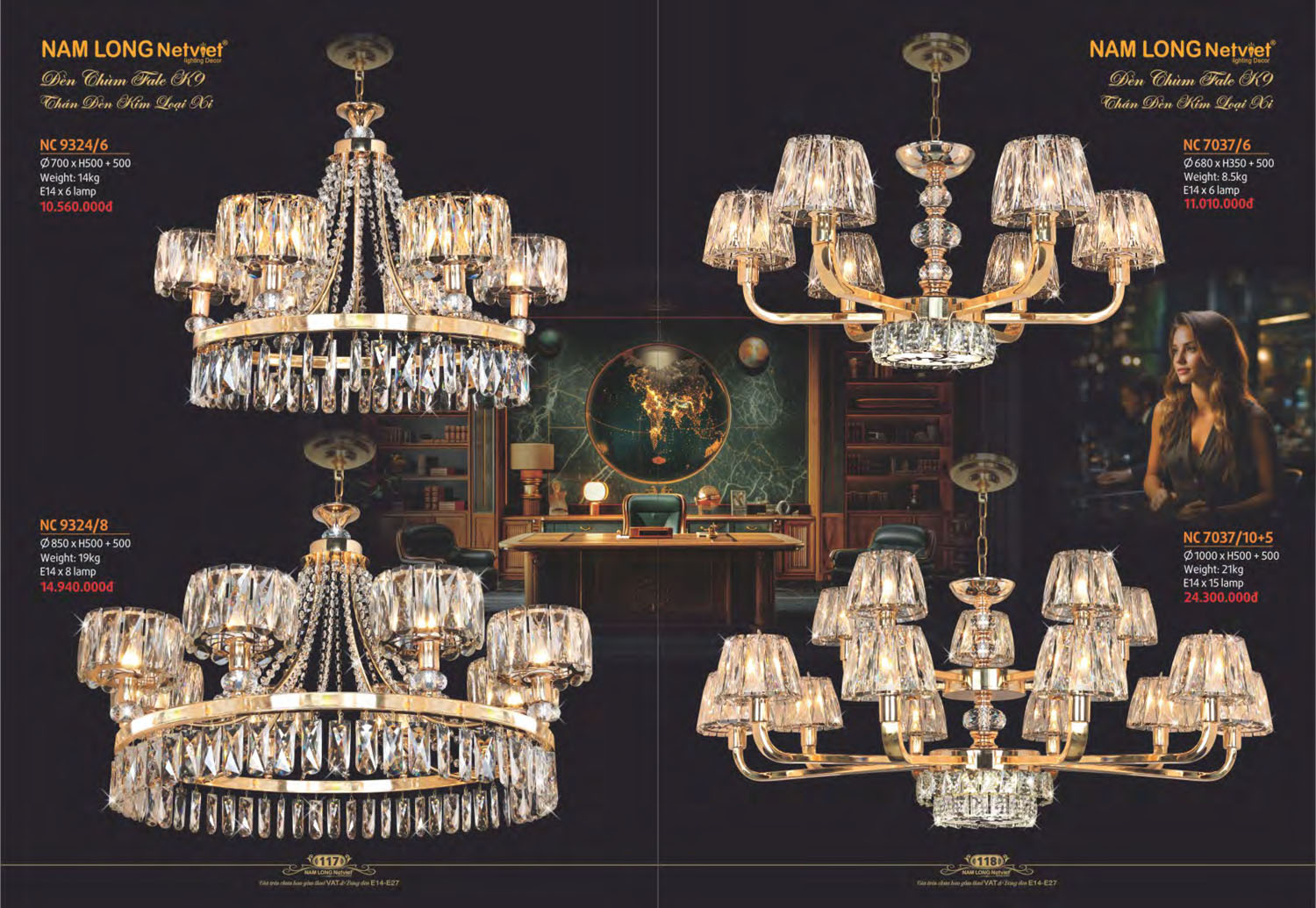 Catalogue Đèn Chùm Đồng Nam Long Netviet 2025 - Trang 60)