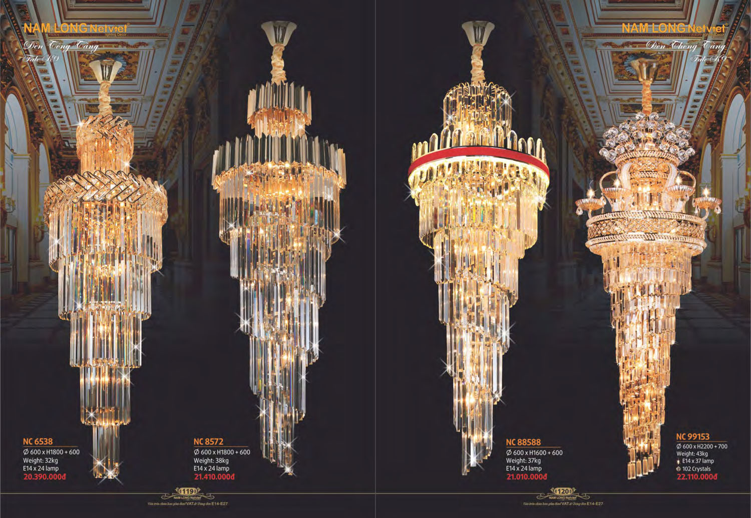 Catalogue Đèn Chùm Đồng Nam Long Netviet 2025 - Trang 61)