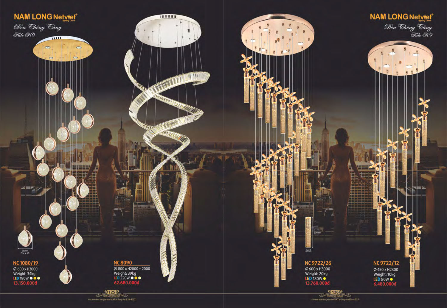 Catalogue Đèn Chùm Đồng Nam Long Netviet 2025 - Trang 64)
