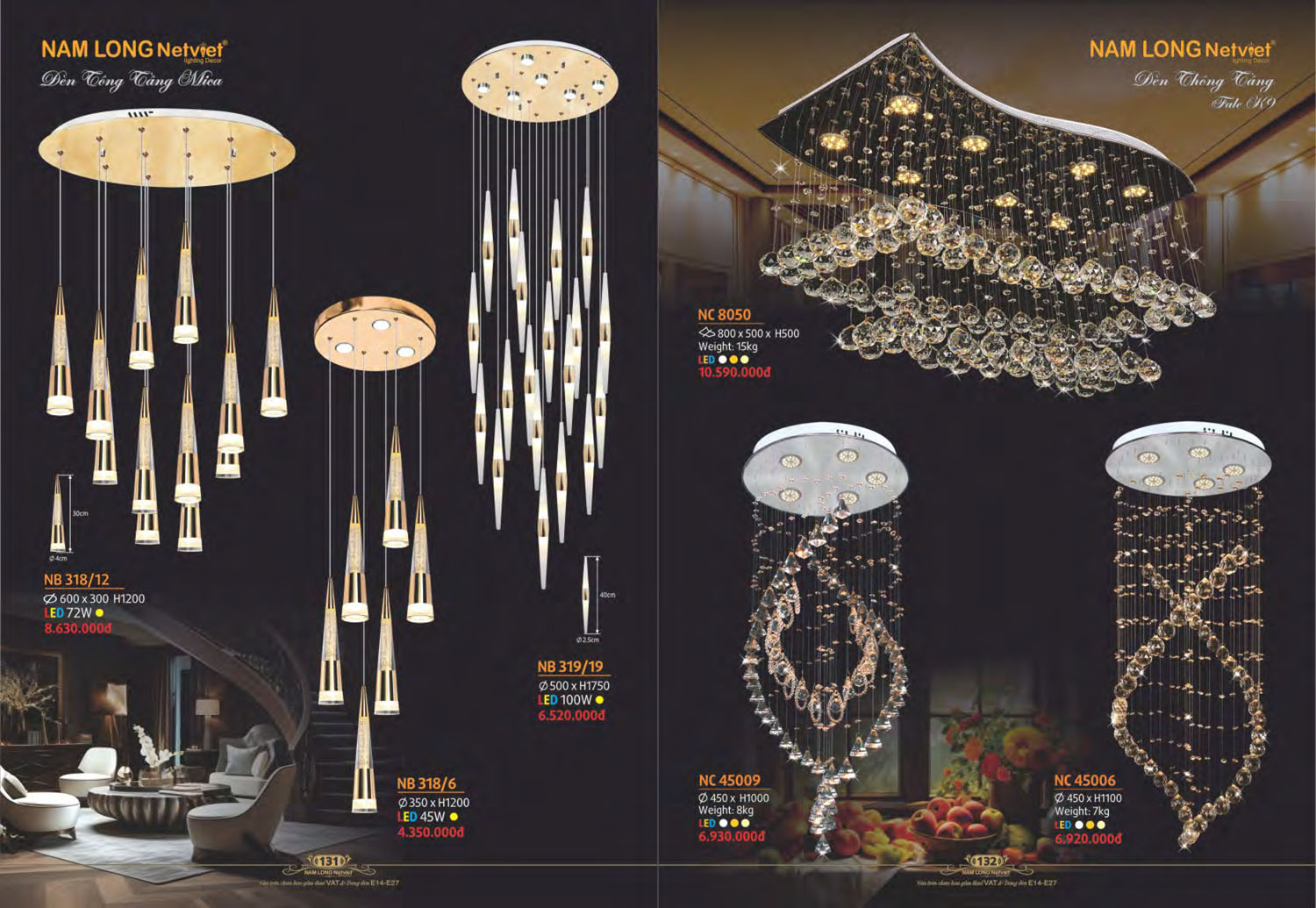Catalogue Đèn Chùm Đồng Nam Long Netviet 2025 - Trang 67)