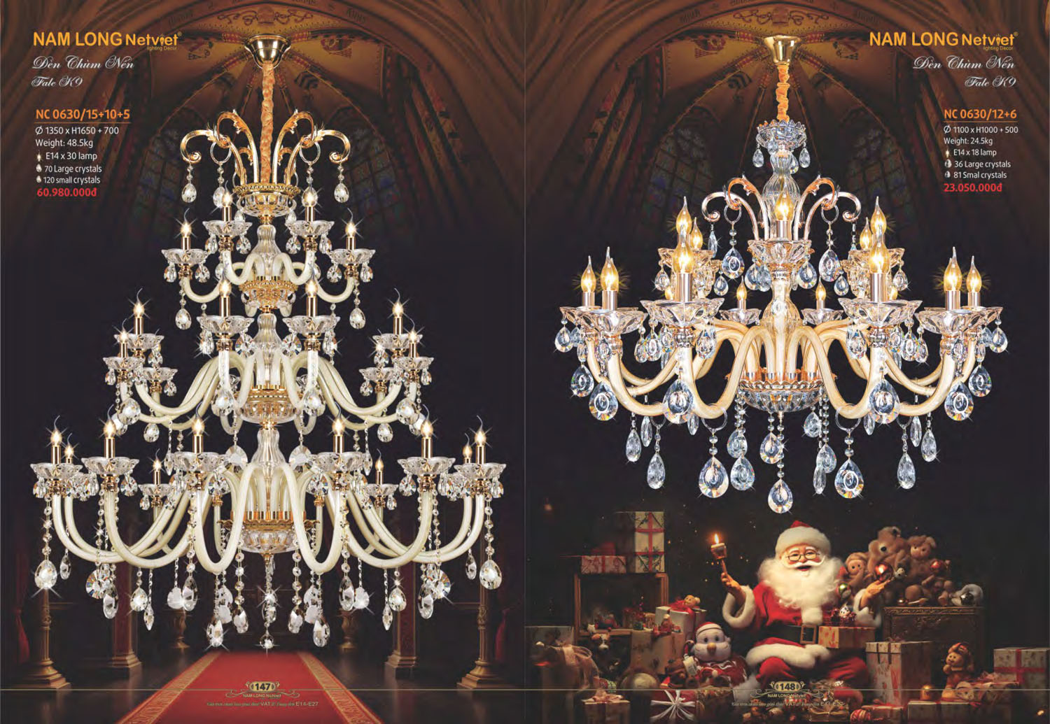 Catalogue Đèn Chùm Nến / Đèn Mâm Led Nam Long Netviet 2025 - Trang 8)