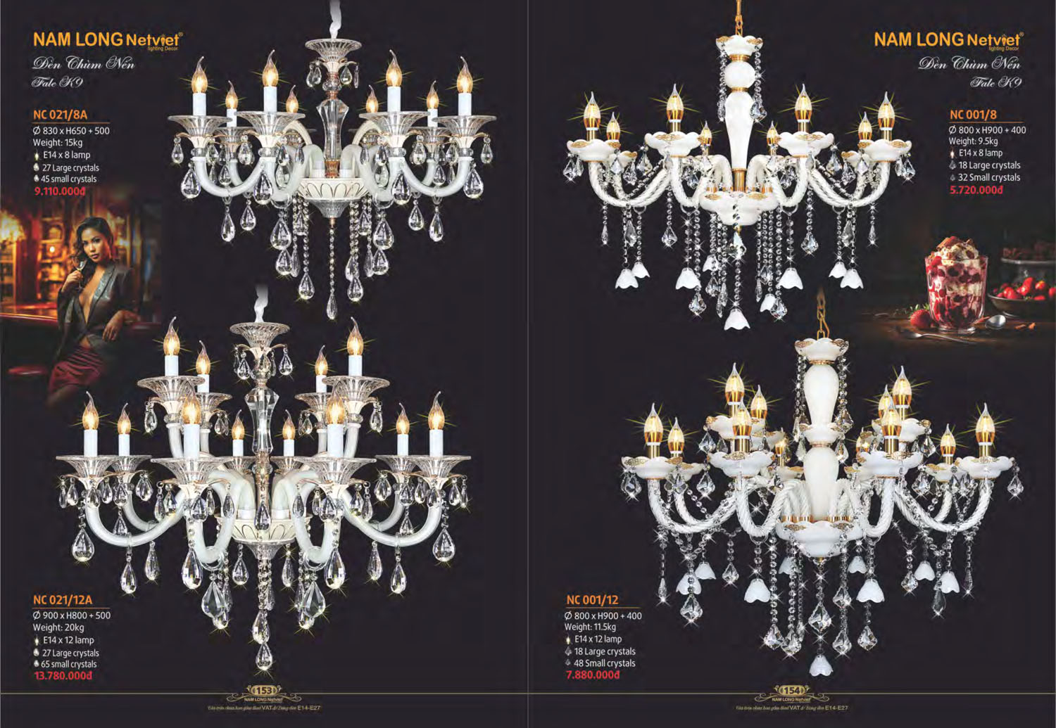 Catalogue Đèn Chùm Nến / Đèn Mâm Led Nam Long Netviet 2025 - Trang 11)