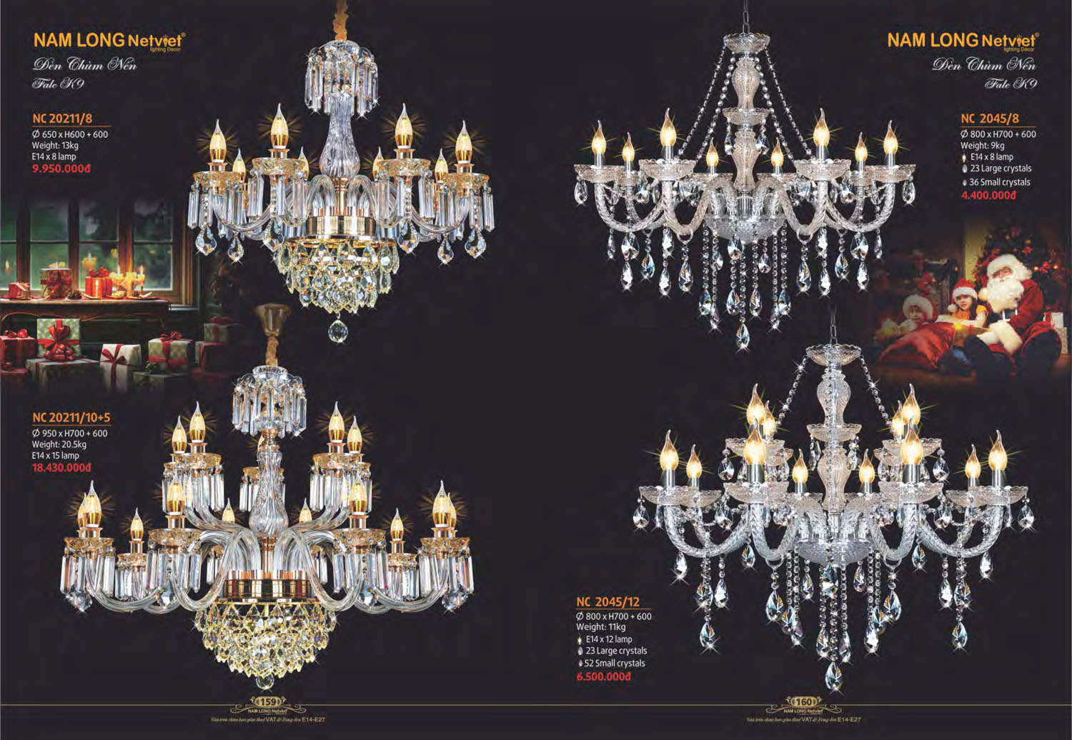 Catalogue Đèn Chùm Nến / Đèn Mâm Led Nam Long Netviet 2025 - Trang 14)