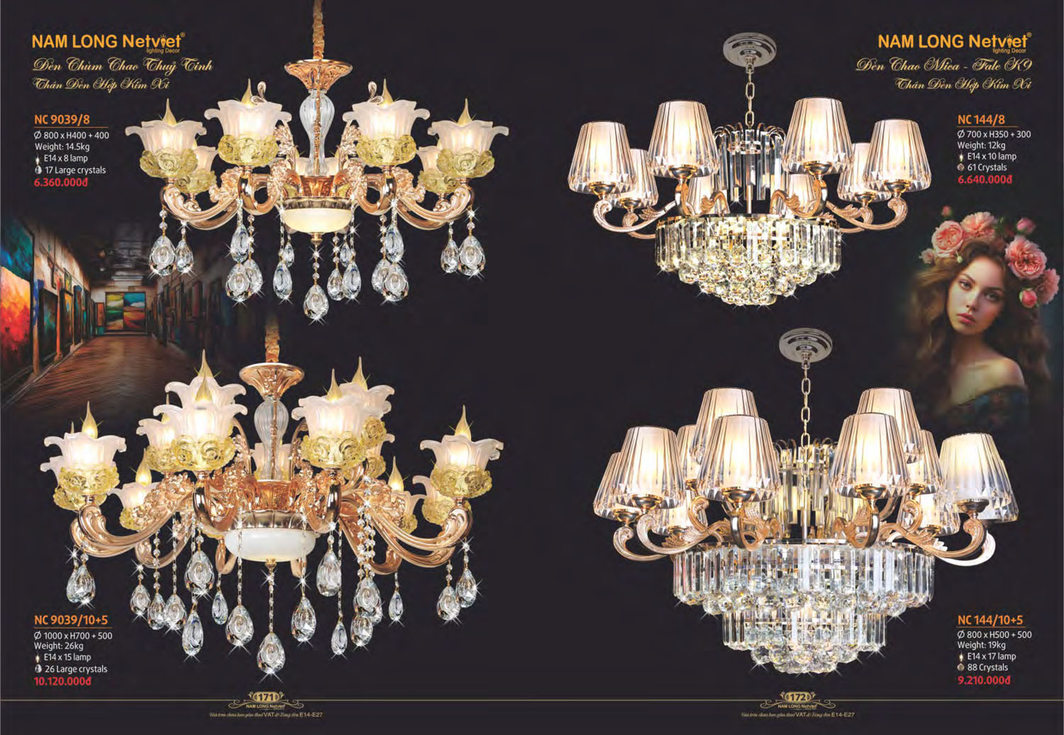 Catalogue Đèn Chùm Nến / Đèn Mâm Led Nam Long Netviet 2025 - Trang 20)