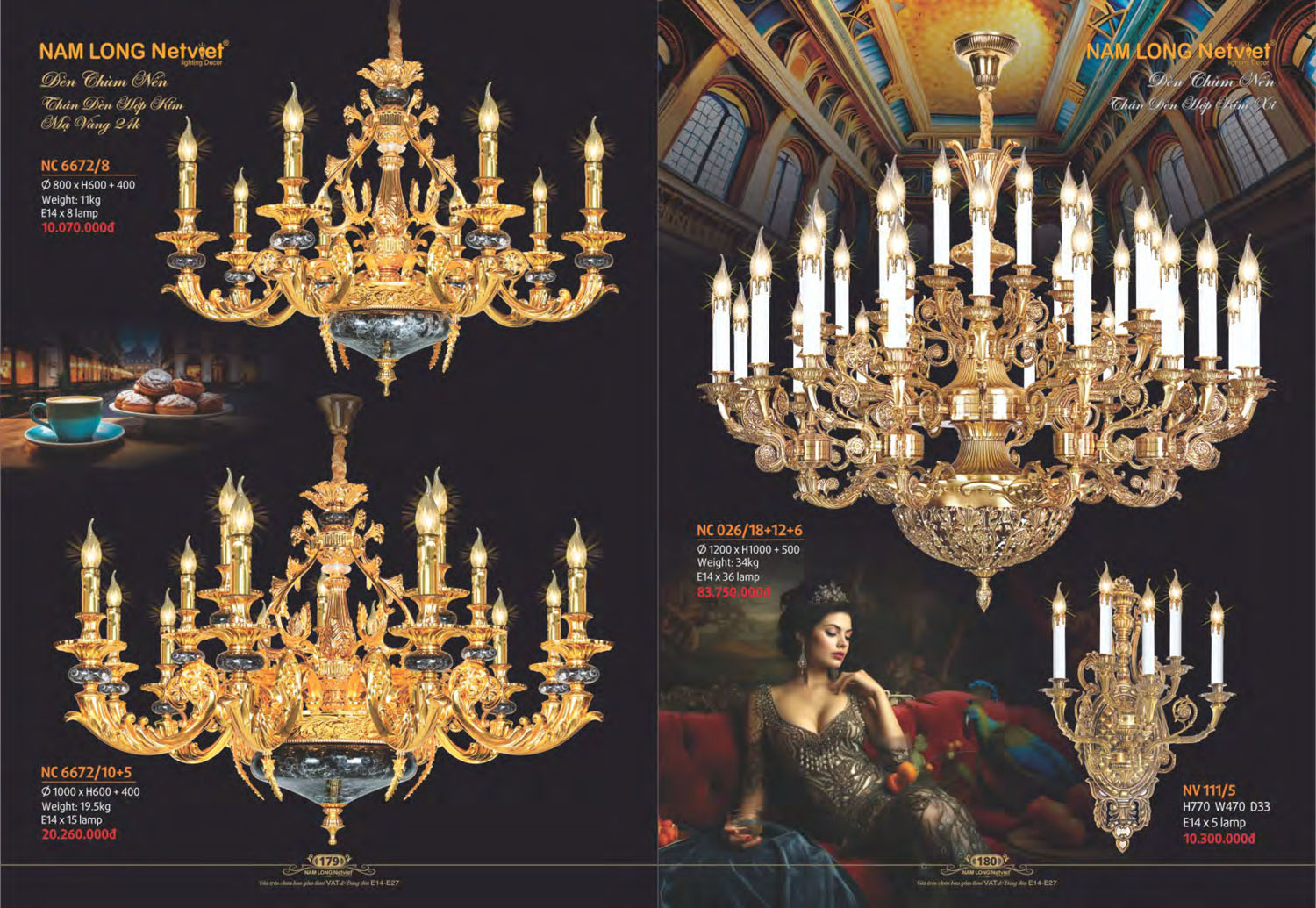 Catalogue Đèn Chùm Nến / Đèn Mâm Led Nam Long Netviet 2025 - Trang 24)