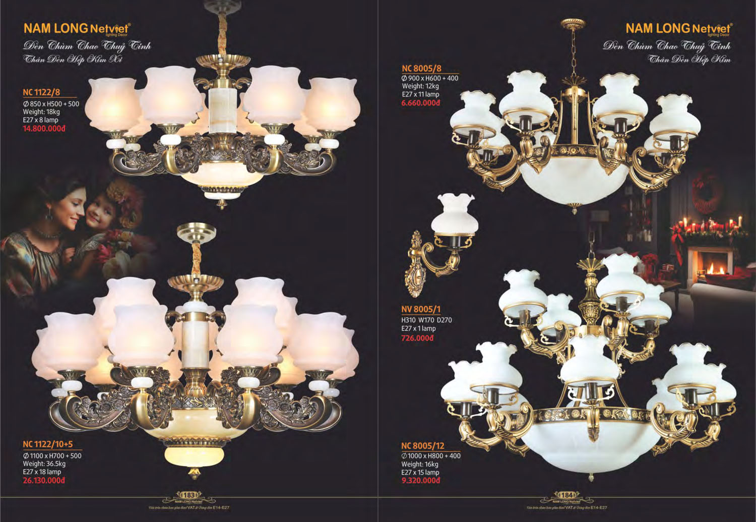 Catalogue Đèn Chùm Nến / Đèn Mâm Led Nam Long Netviet 2025 - Trang 26)