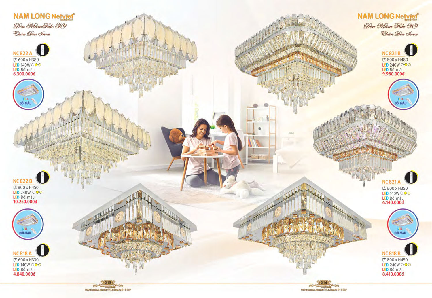 Catalogue Đèn Chùm Nến / Đèn Mâm Led Nam Long Netviet 2025 - Trang 41)