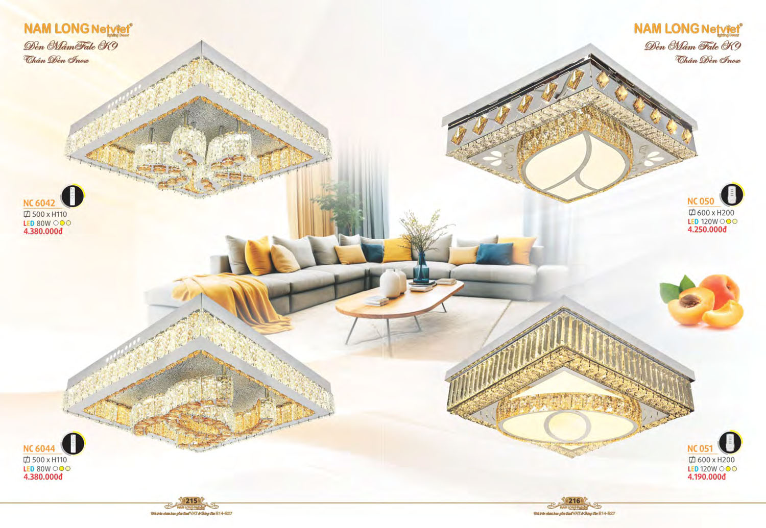 Catalogue Đèn Chùm Nến / Đèn Mâm Led Nam Long Netviet 2025 - Trang 42)