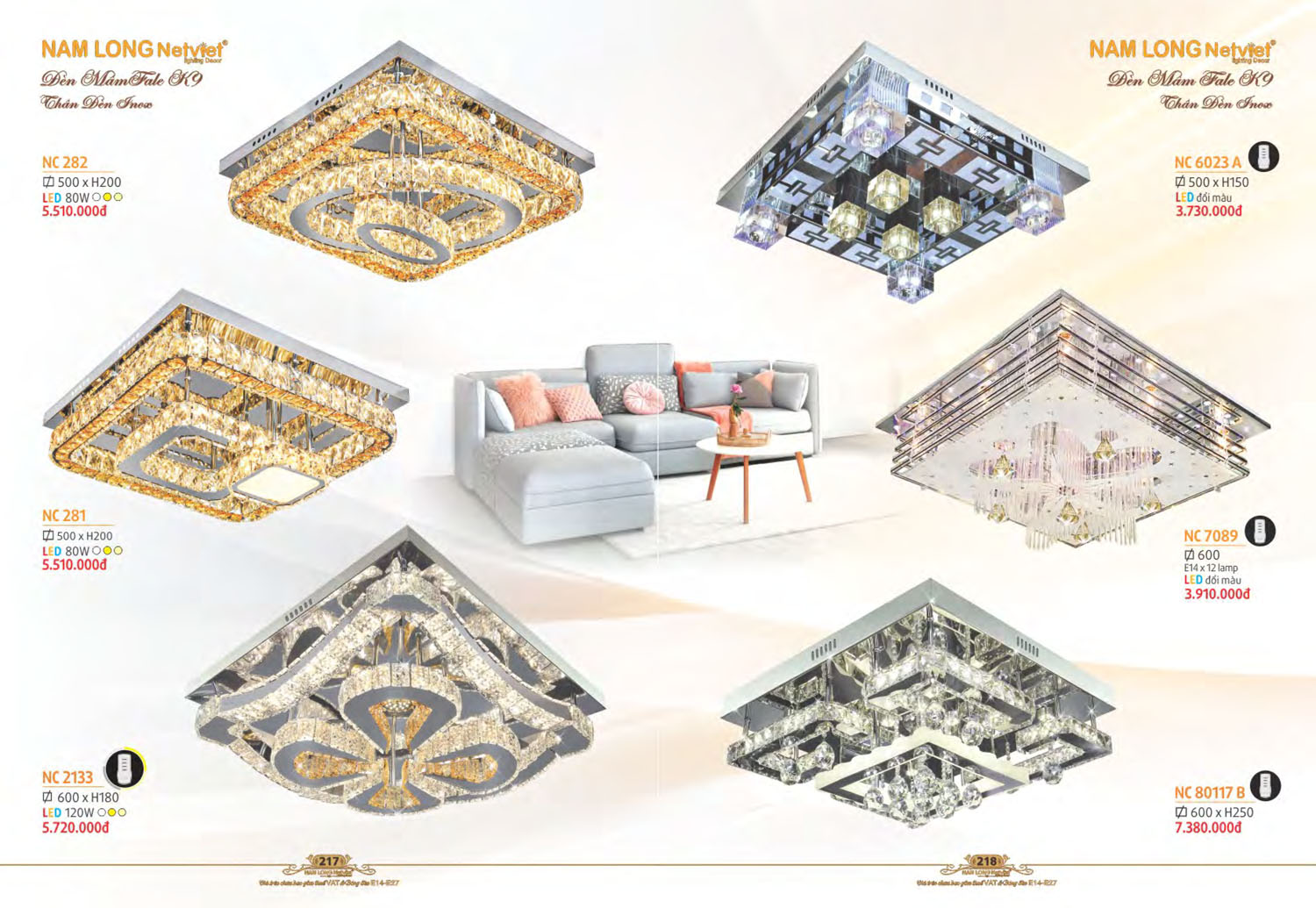 Catalogue Đèn Chùm Nến / Đèn Mâm Led Nam Long Netviet 2025 - Trang 43)