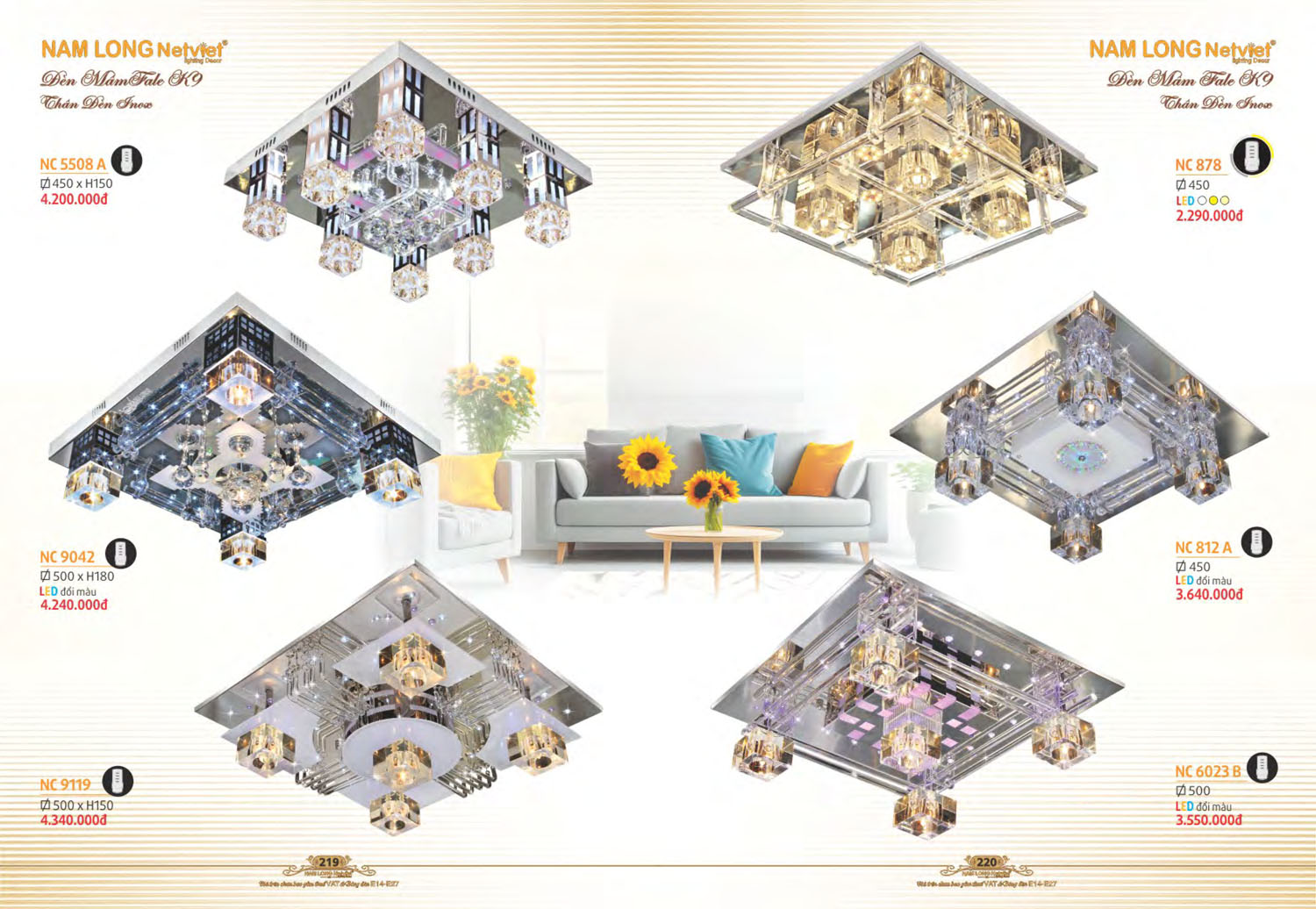 Catalogue Đèn Chùm Nến / Đèn Mâm Led Nam Long Netviet 2025 - Trang 44)