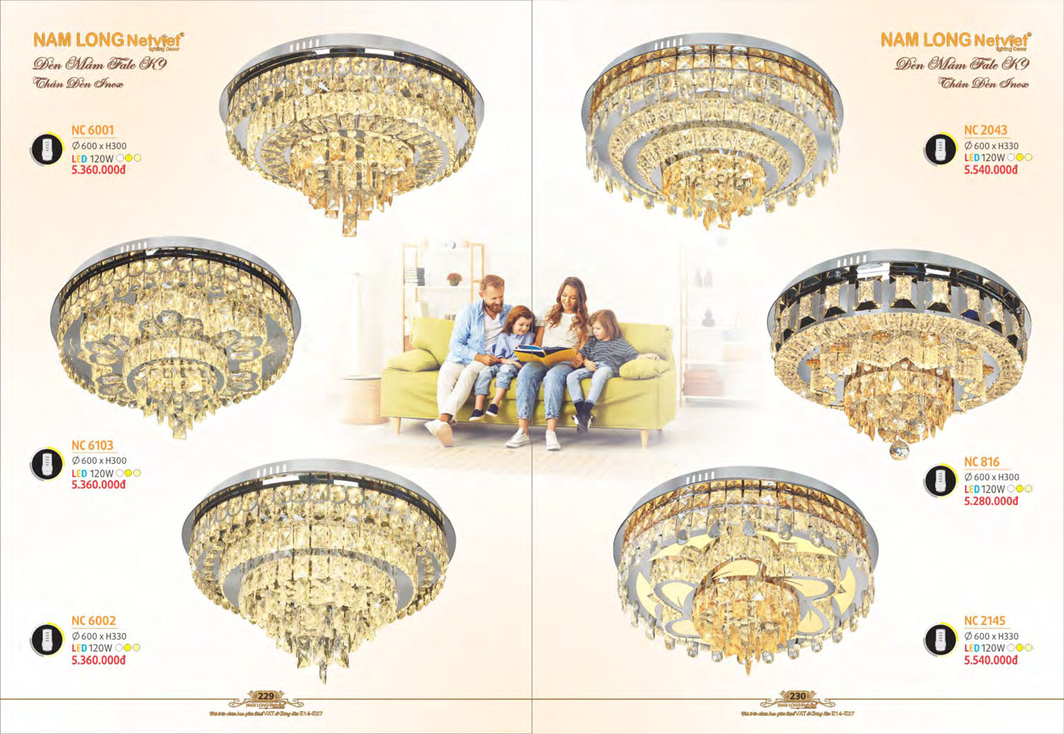 Catalogue Đèn Chùm Nến / Đèn Mâm Led Nam Long Netviet 2025 - Trang 49)