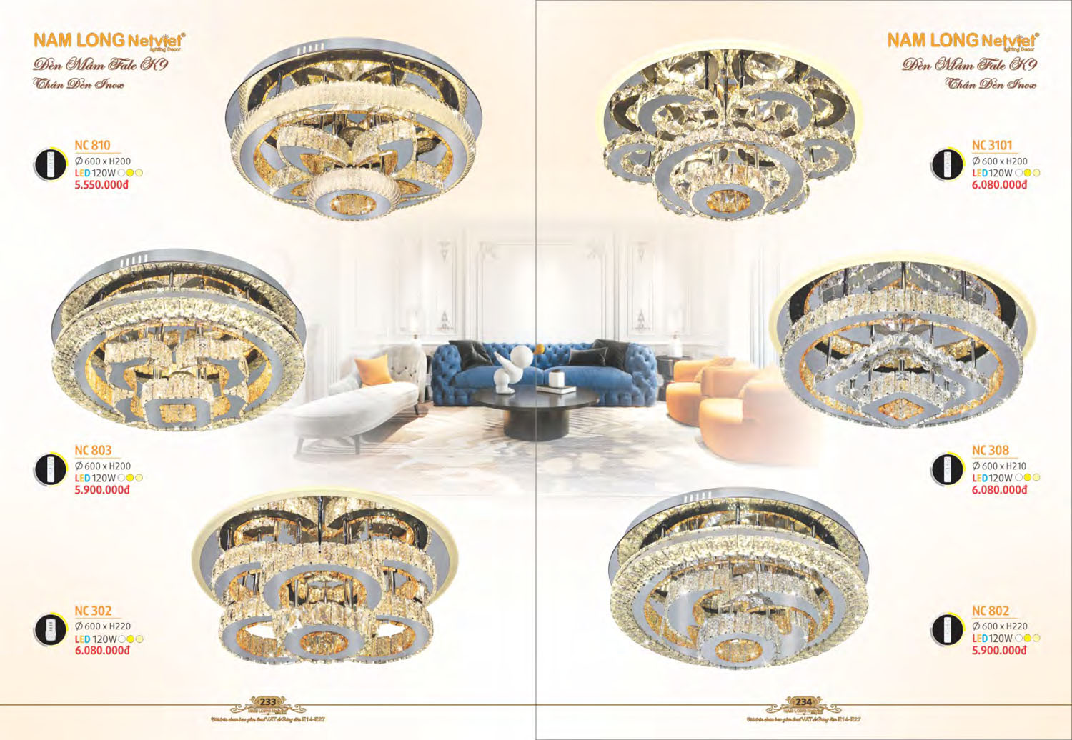 Catalogue Đèn Chùm Nến / Đèn Mâm Led Nam Long Netviet 2025 - Trang 51)