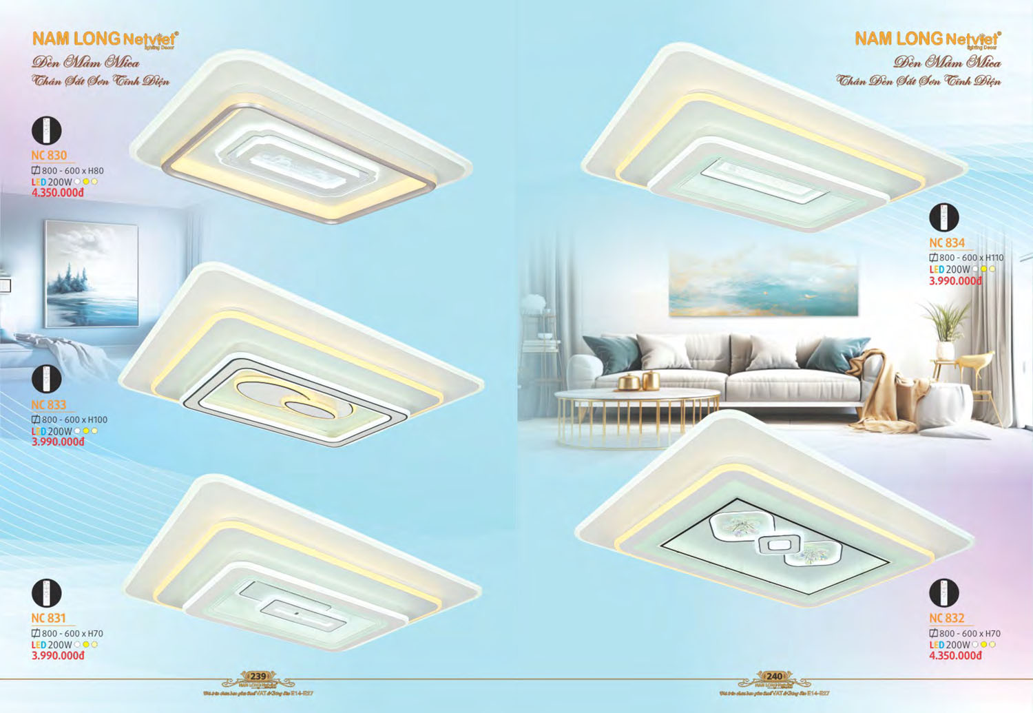 Catalogue Đèn Chùm Nến / Đèn Mâm Led Nam Long Netviet 2025 - Trang 54)