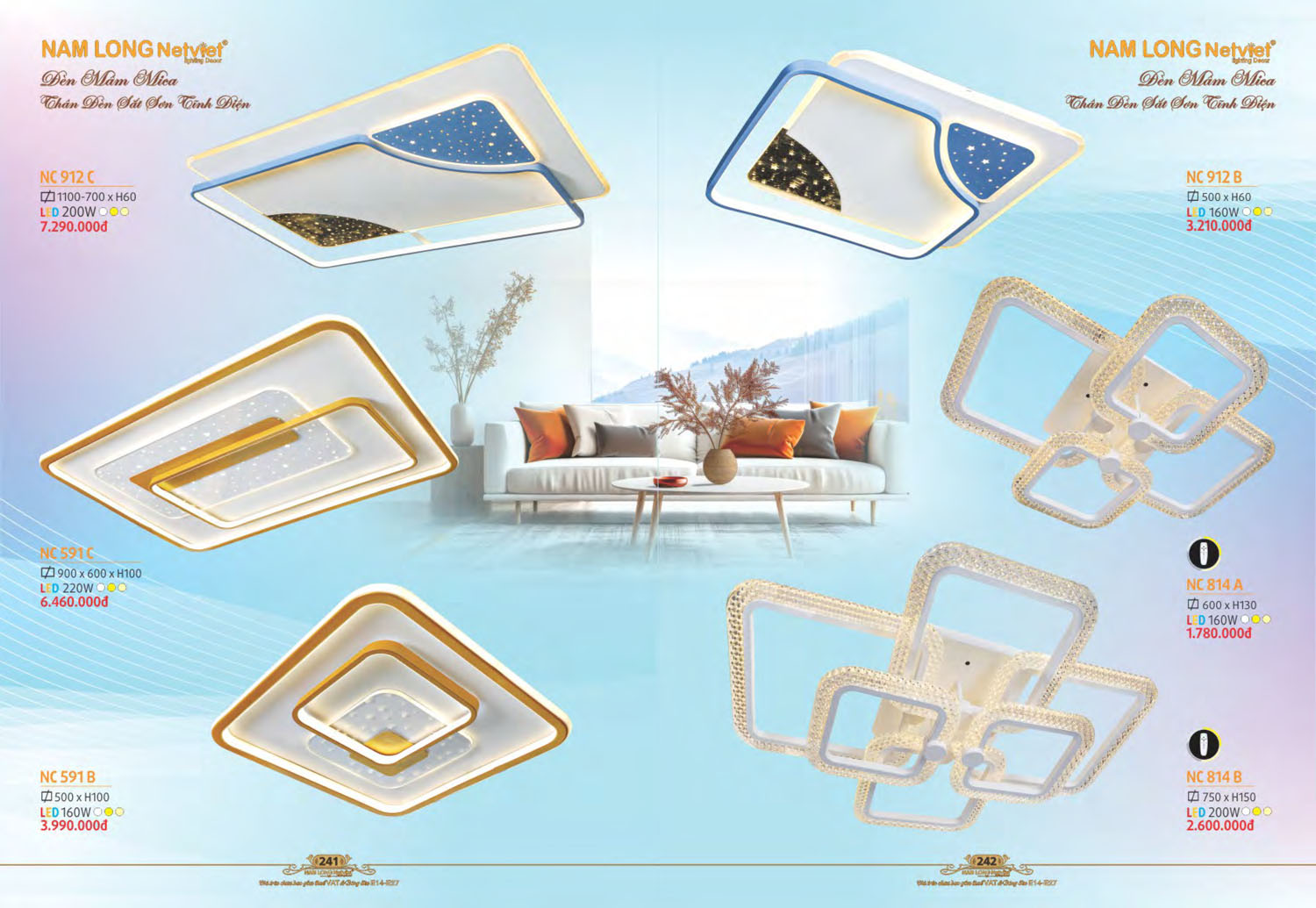 Catalogue Đèn Chùm Nến / Đèn Mâm Led Nam Long Netviet 2025 - Trang 55)