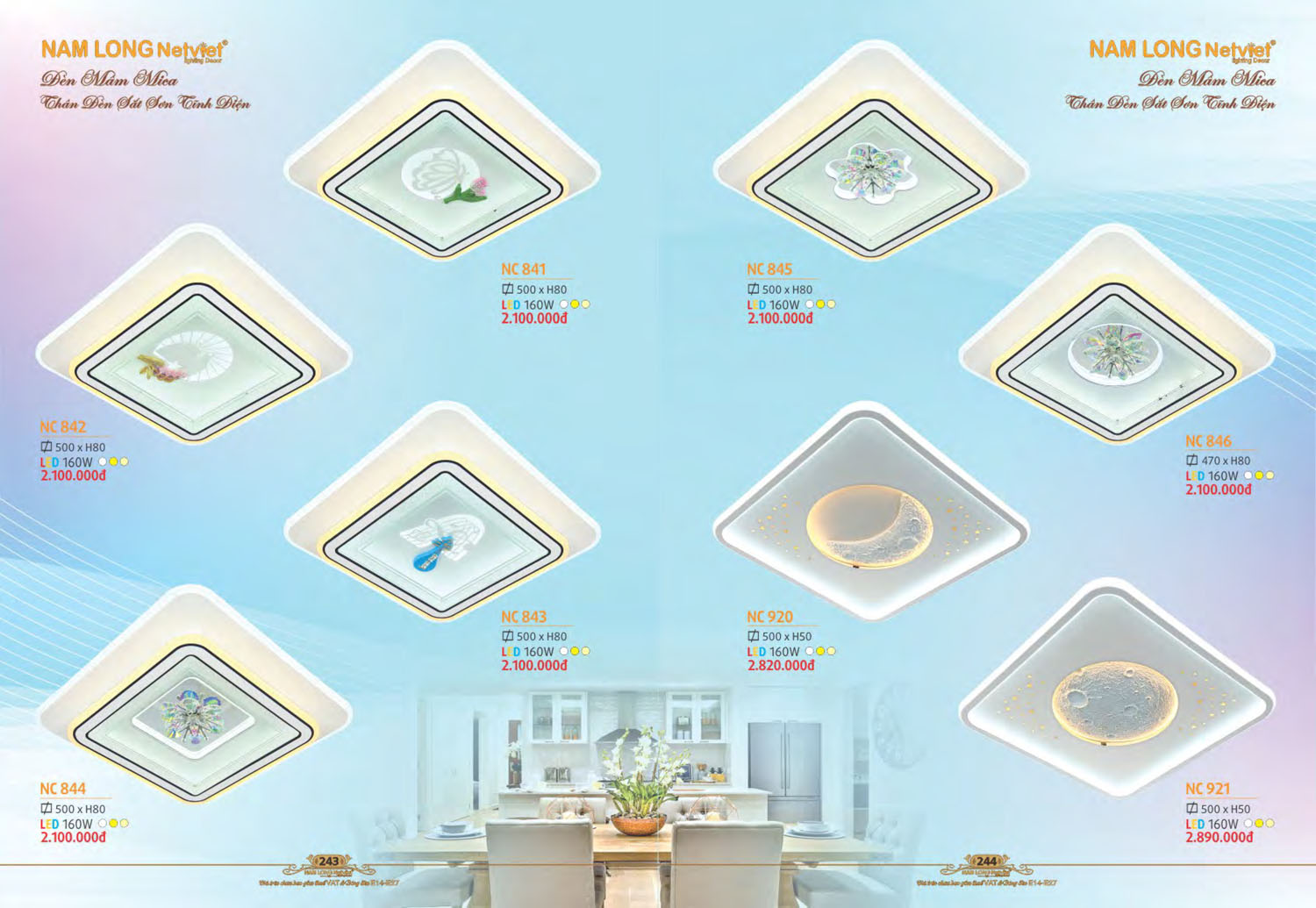 Catalogue Đèn Chùm Nến / Đèn Mâm Led Nam Long Netviet 2025 - Trang 56)