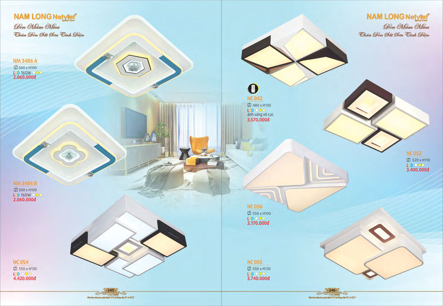 Catalogue Đèn Chùm Nến / Đèn Mâm Led Nam Long Netviet 2025 - Trang 57)