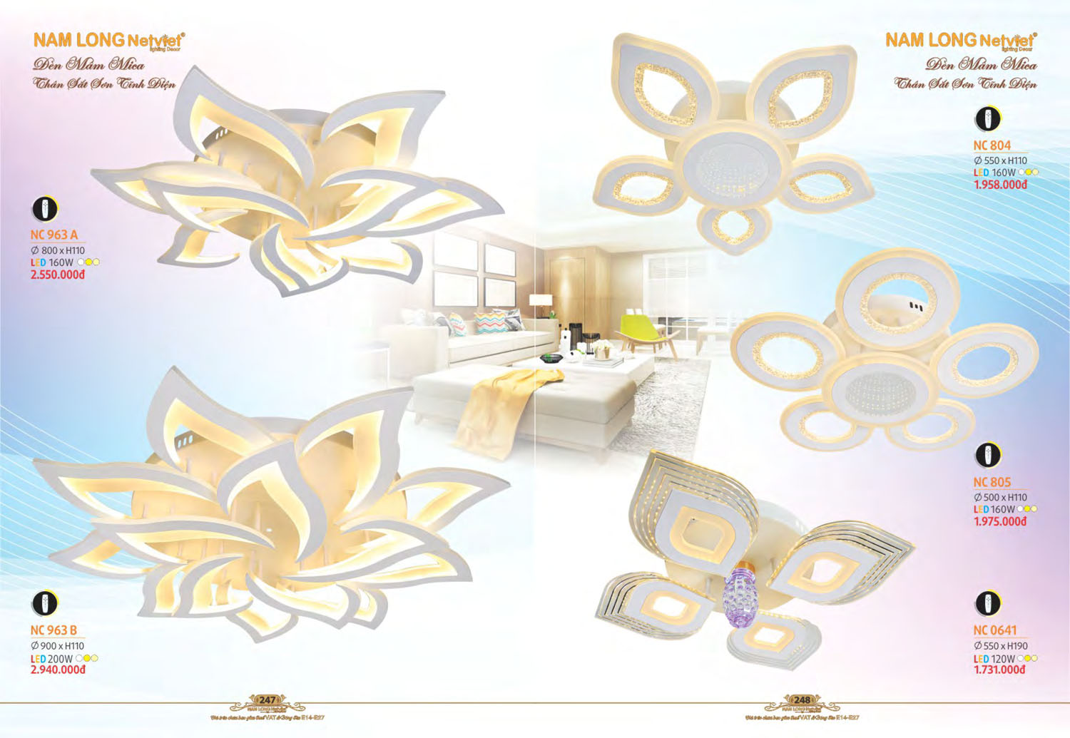 Catalogue Đèn Chùm Nến / Đèn Mâm Led Nam Long Netviet 2025 - Trang 58)