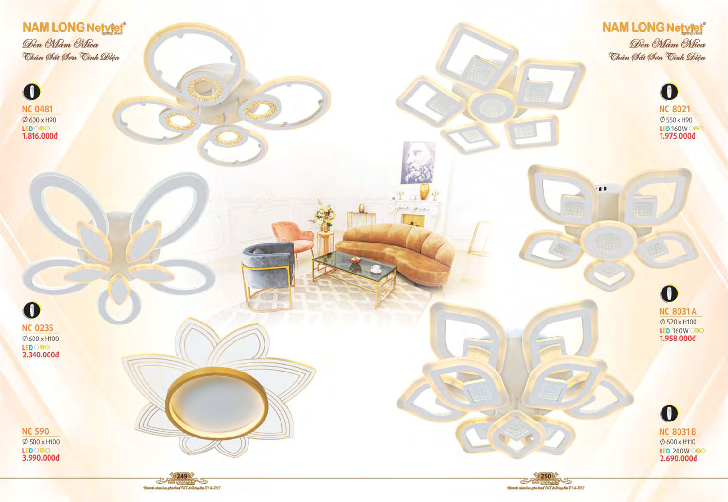 Catalogue Đèn Chùm Nến / Đèn Mâm Led Nam Long Netviet 2025 - Trang 59)