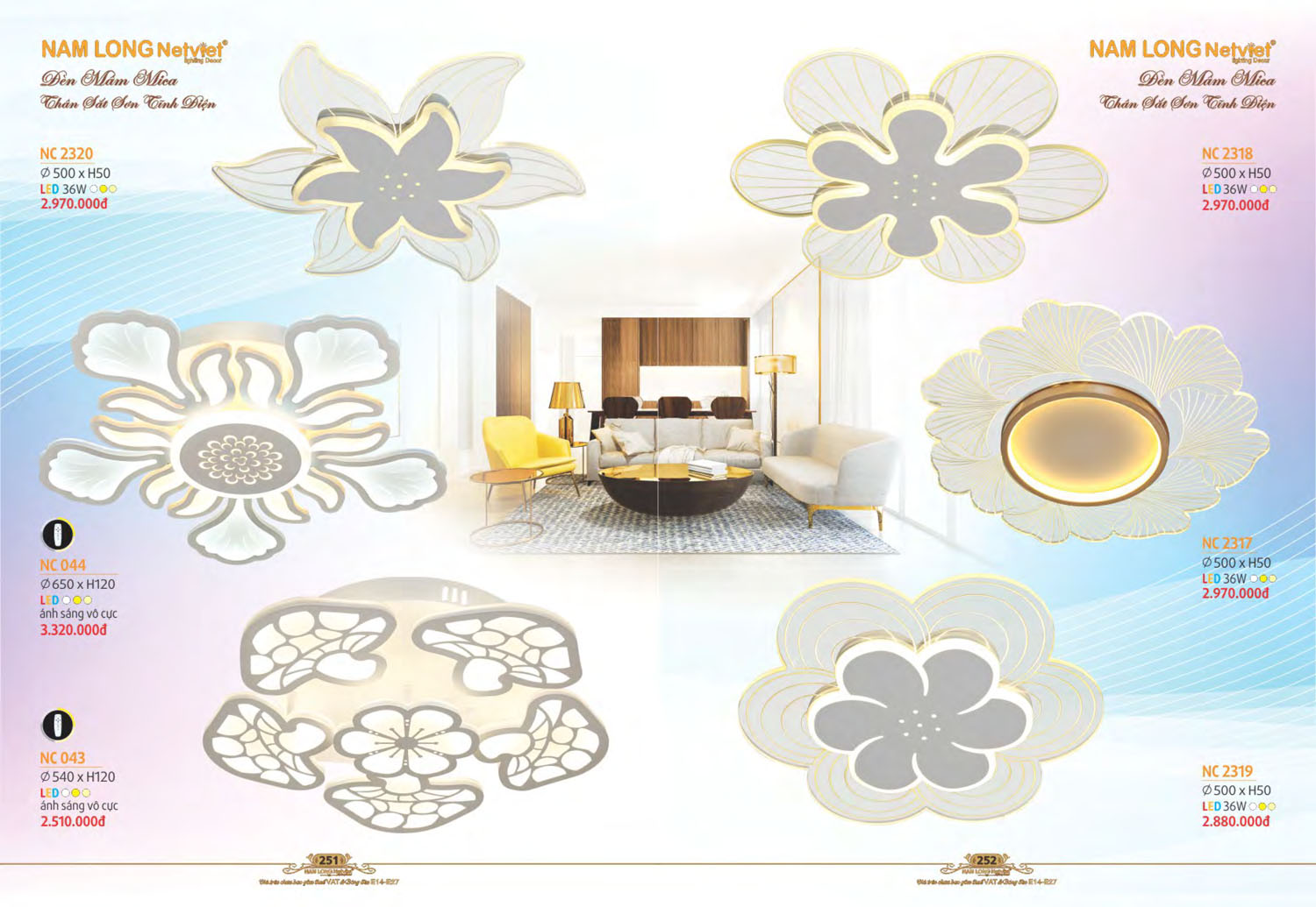 Catalogue Đèn Chùm Nến / Đèn Mâm Led Nam Long Netviet 2025 - Trang 60)