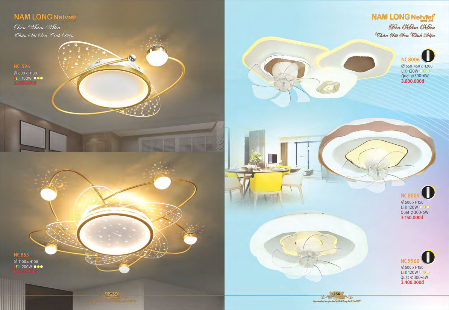 Catalogue Đèn Chùm Nến / Đèn Mâm Led Nam Long Netviet 2025 - Trang 62)