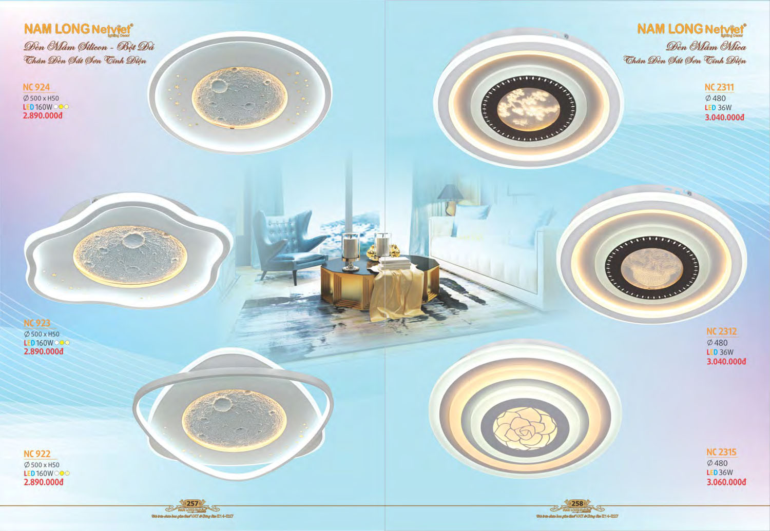 Catalogue Đèn Chùm Nến / Đèn Mâm Led Nam Long Netviet 2025 - Trang 63)