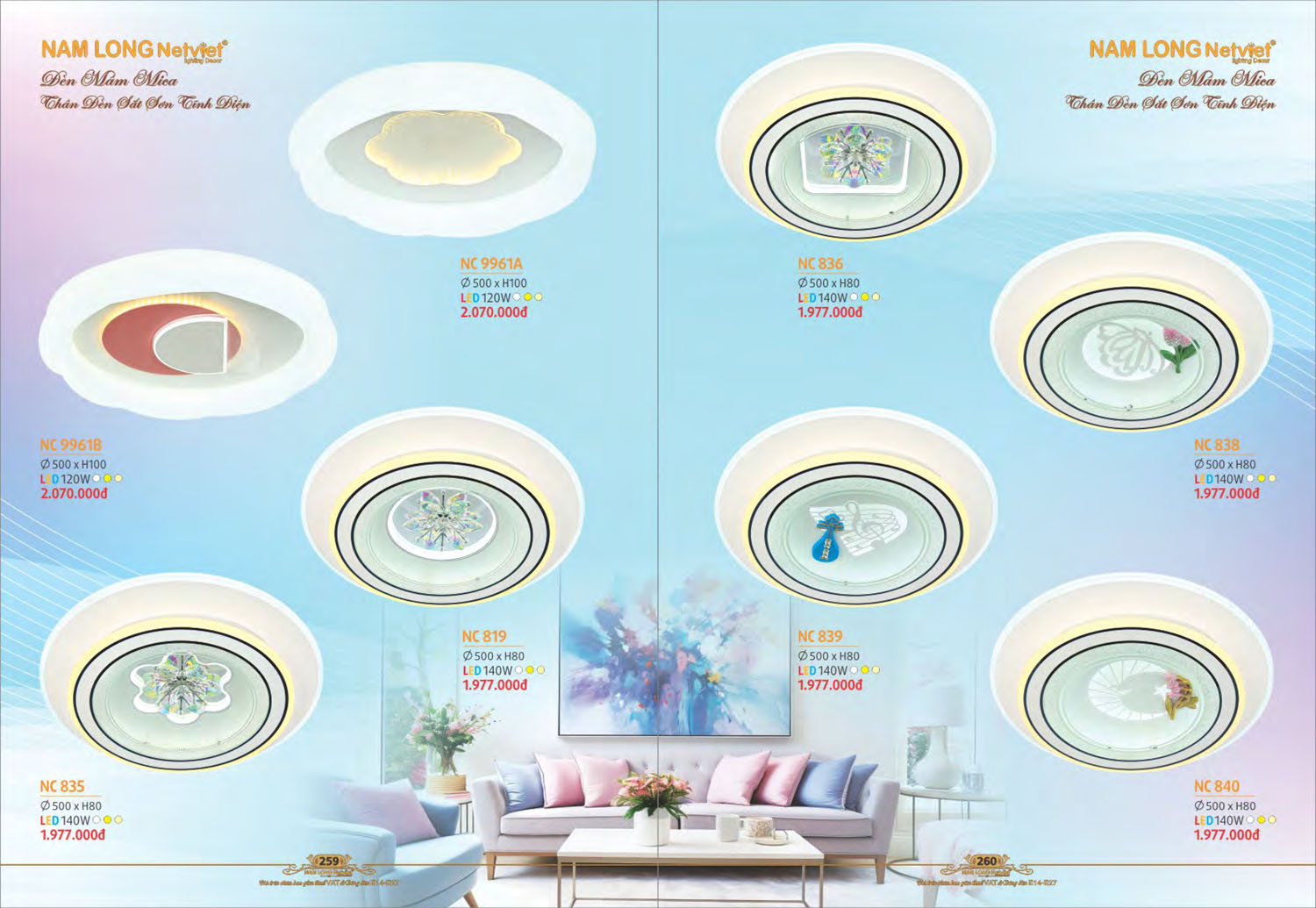 Catalogue Đèn Chùm Nến / Đèn Mâm Led Nam Long Netviet 2025 - Trang 64)