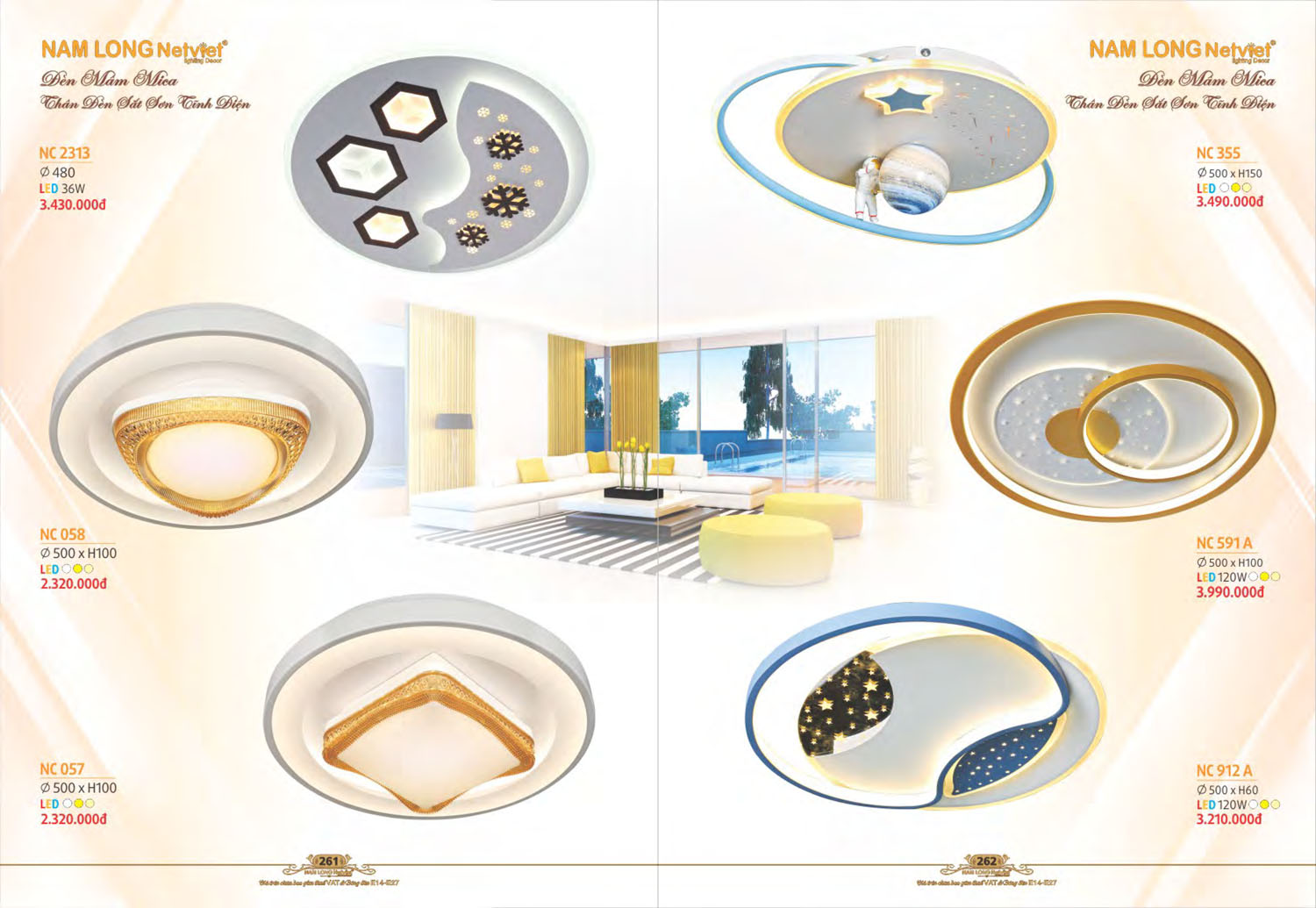 Catalogue Đèn Chùm Nến / Đèn Mâm Led Nam Long Netviet 2025 - Trang 65)