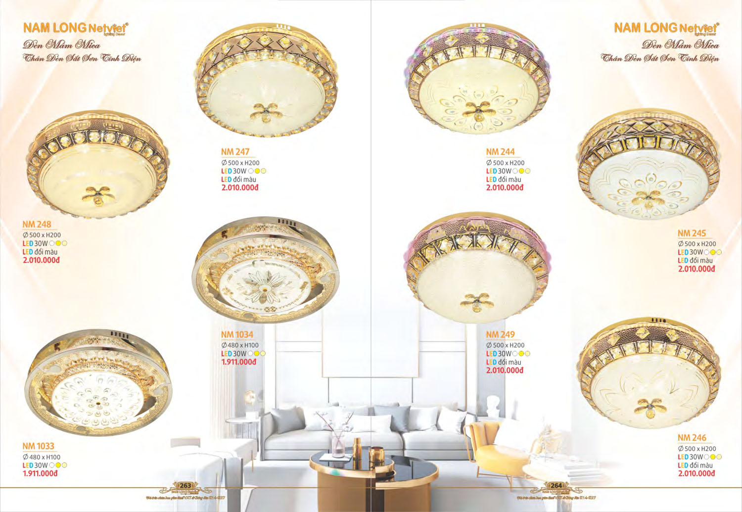 Catalogue Đèn Chùm Nến / Đèn Mâm Led Nam Long Netviet 2025 - Trang 66)