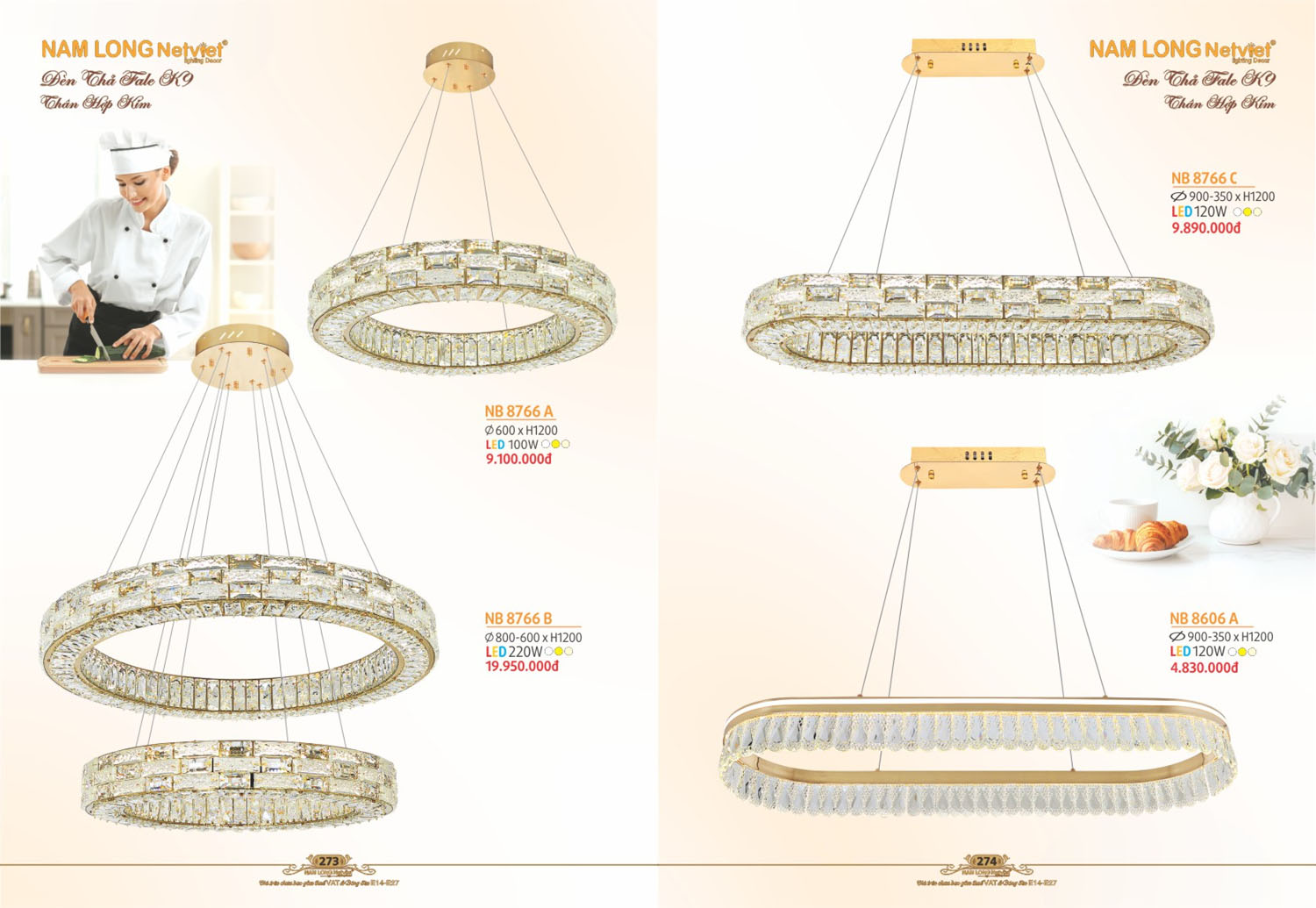 Catalogue Đèn Thả/Quạt Đèn/Đèn Ngủ NL Netviet 2025 - Trang 5)