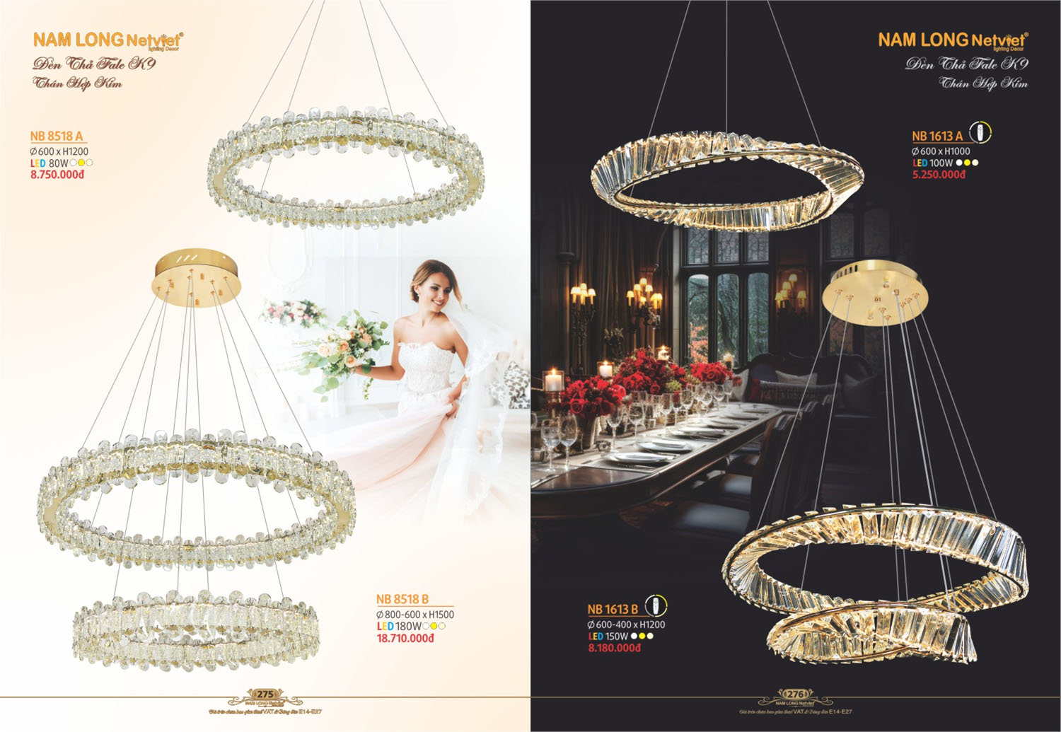 Catalogue Đèn Thả/Quạt Đèn/Đèn Ngủ NL Netviet 2025 - Trang 6)