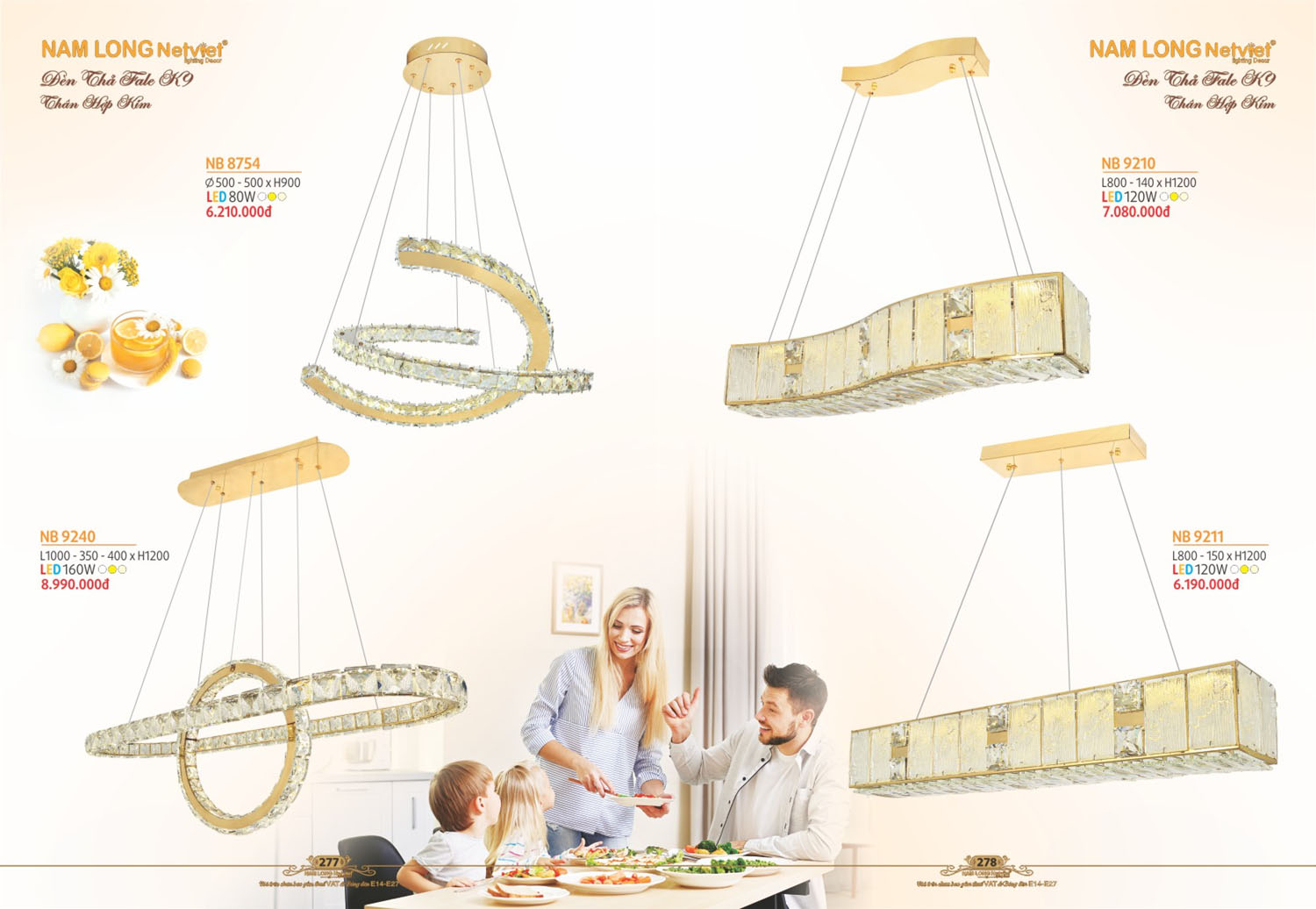 Catalogue Đèn Thả/Quạt Đèn/Đèn Ngủ NL Netviet 2025 - Trang 7)